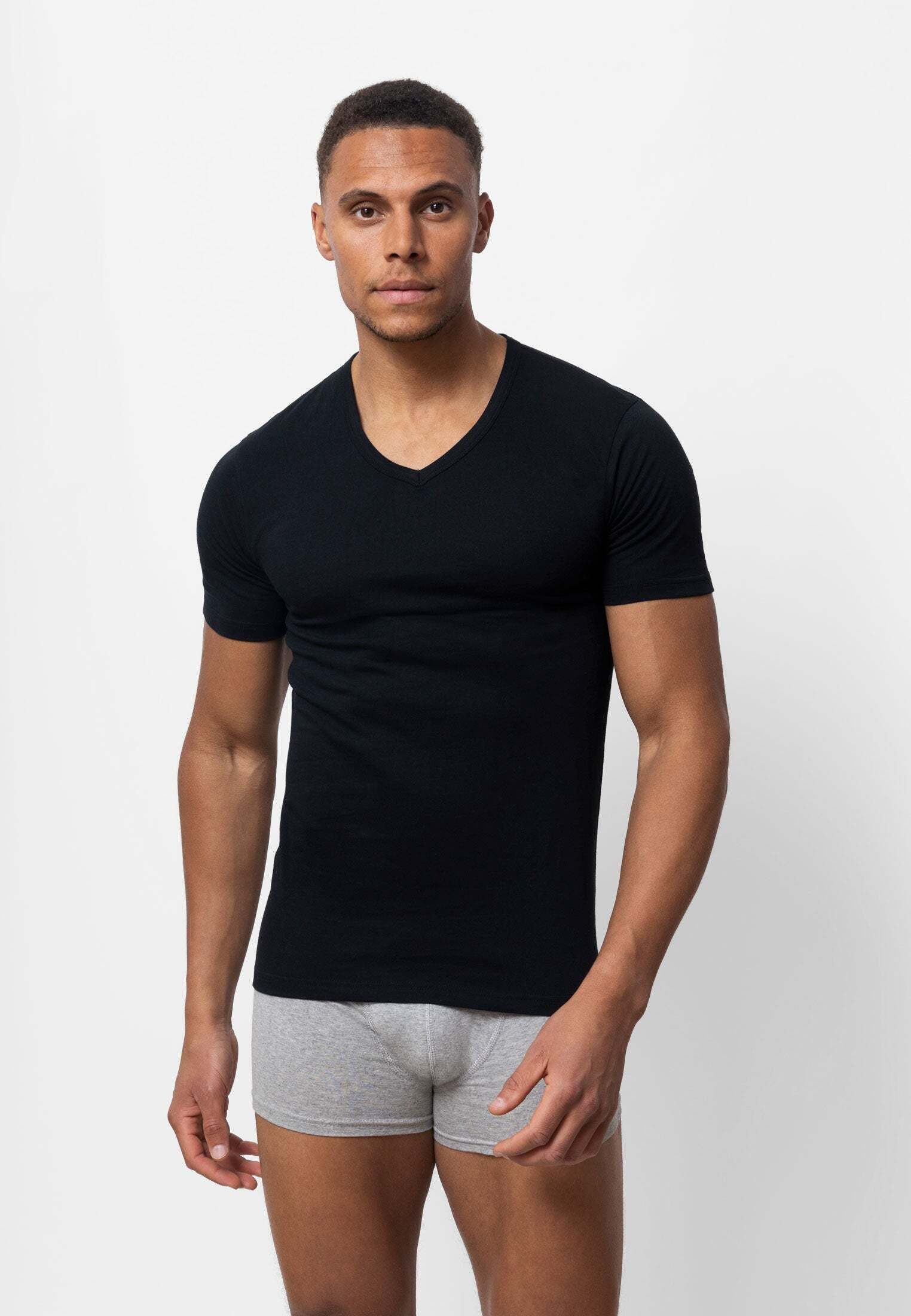 SNOCKS Unterziehshirt T Shirt mit V-Ausschnitt Unterhemden Herren (2 Stück, günstig online kaufen