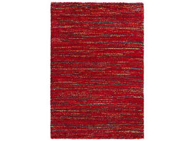 Teppich Hochflor Teppich Chic meliert rot, MINT RUGS, rechteckig, Höhe: 30 mm