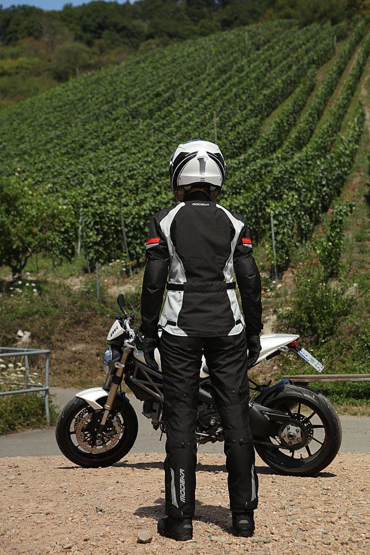 Damen Motorradjacke Black/Light Textiljacke Motorrad Violetta Modeka Grey