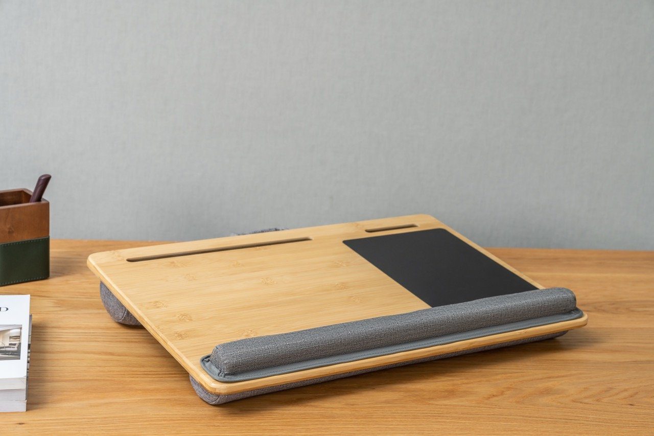 RICOO Knietablett Laptoptisch Mauspad mit Holz Notebook Laptop-Ständer LA0035, Laptop-Kissen