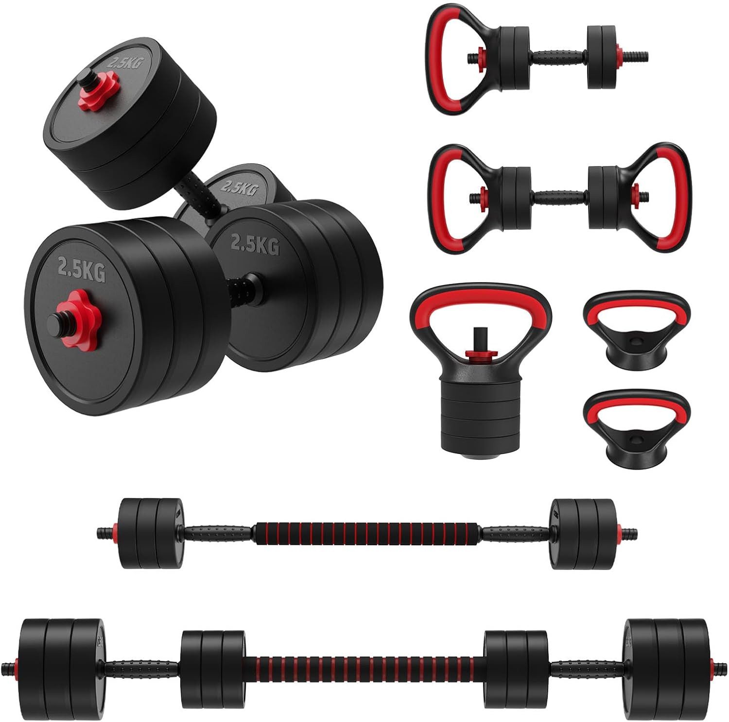Hantel-Set JOROTO verstellbares Hantelset, 4-in-1 für Zuhause