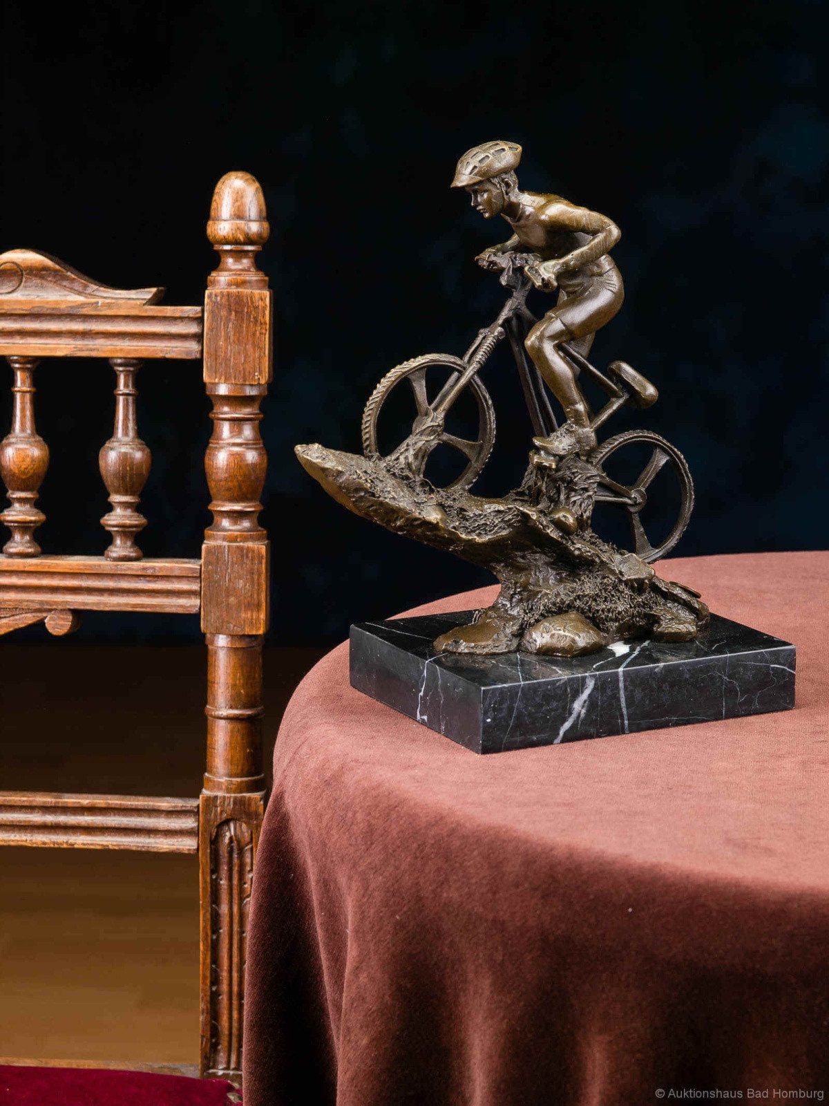 Aubaho Dekoobjekt Bronze Skulptur Mountainbike 25cm Biker Radsport Fahrrad Figur Pokal B