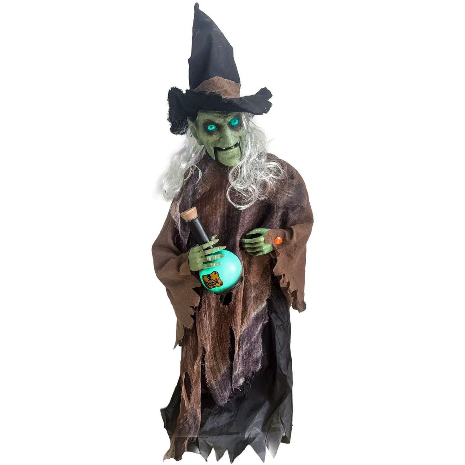 Funny Fashion Dekoobjekt Halloween Figur 'Hexe Dyvora' Animiert, 90 cm