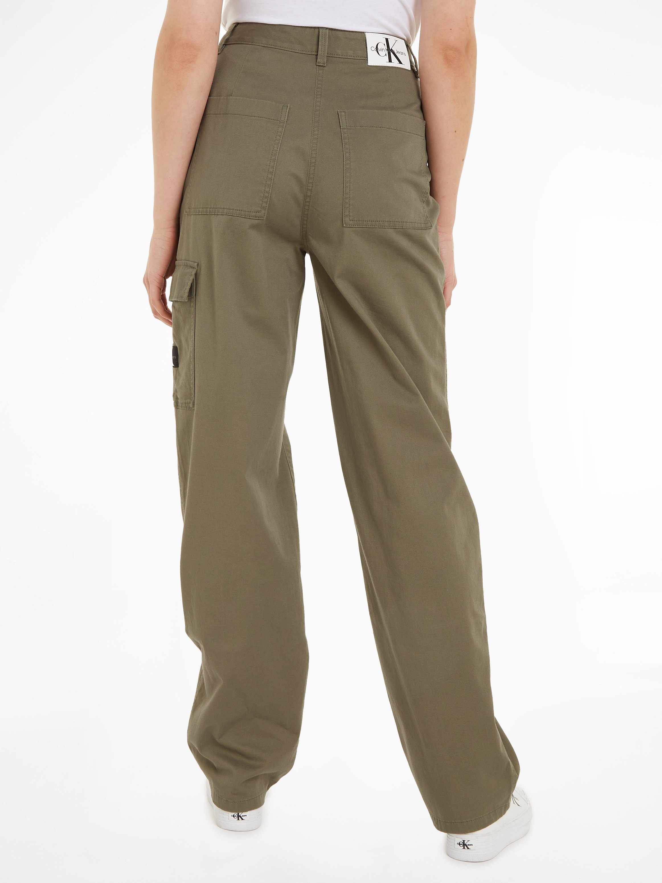 Dusty RISE HIGH Stretch-Hose Calvin Jeans TWILL Olive STRAIGHT Klein STRETCH