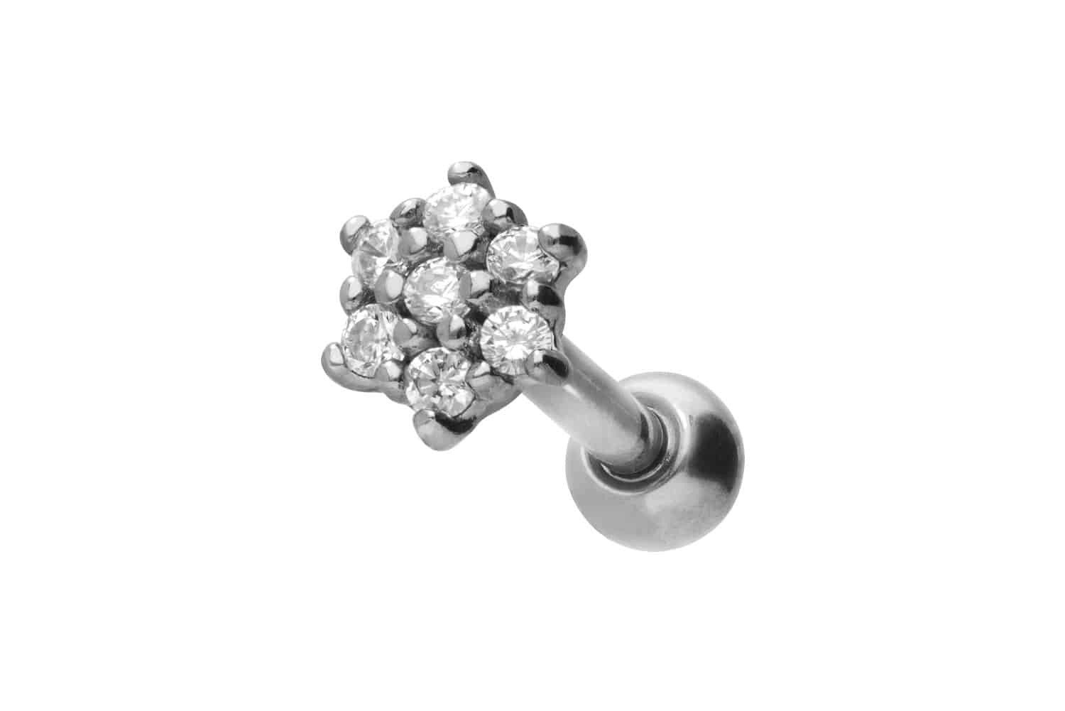 Piercing-Set Chirurgenstahl Ohrpiercing KRISTALLBLUME