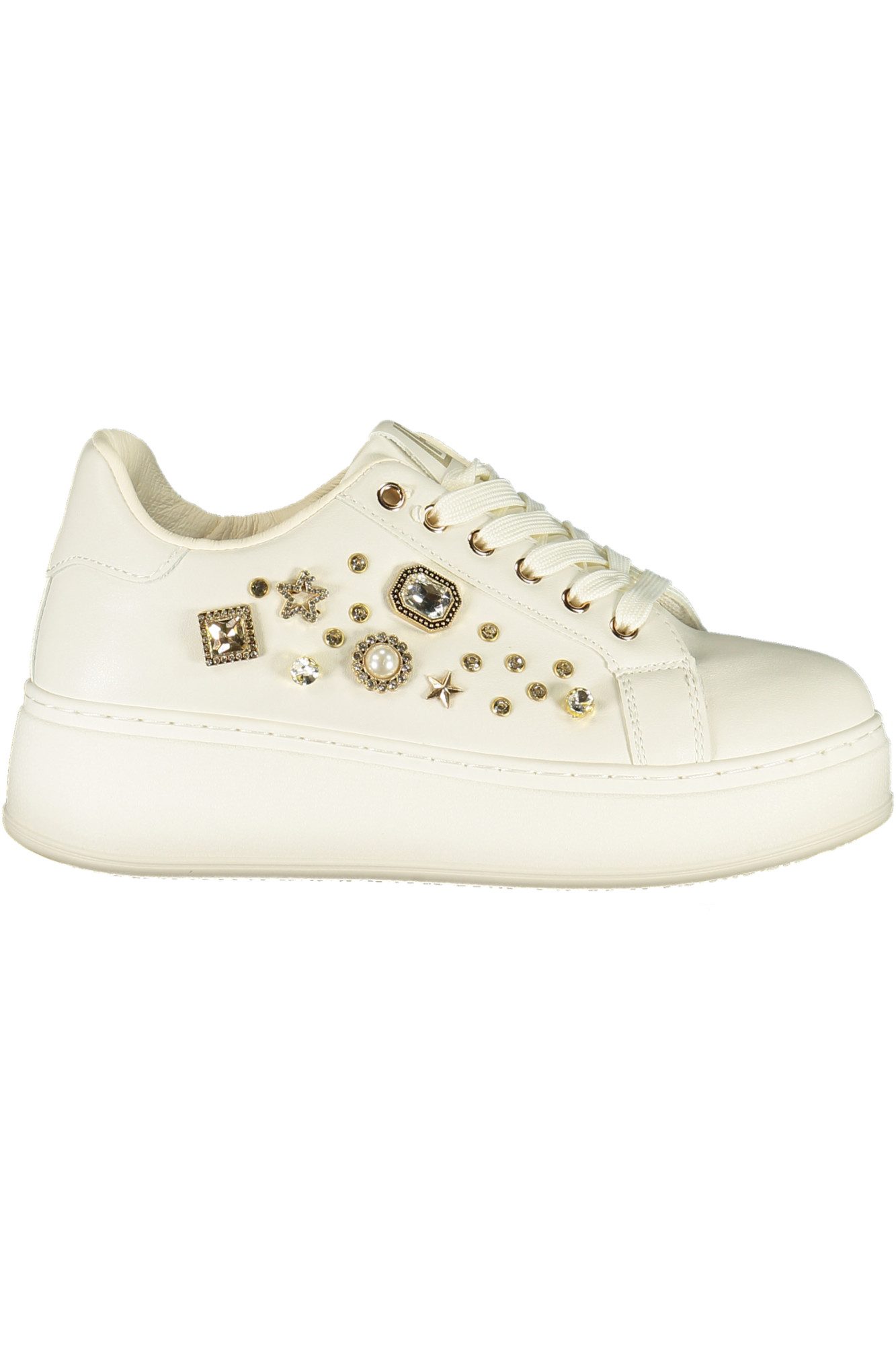 Laura Biagiotti Sneaker Elegante Weißer Damensportschuh mit Strass und