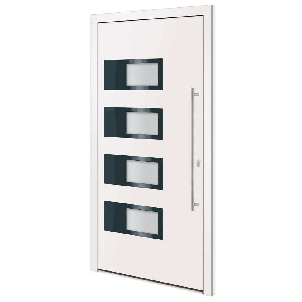 vidaXL Haustür Haustür Weiß 110x210 cm Aluminium und PVC (1-St)