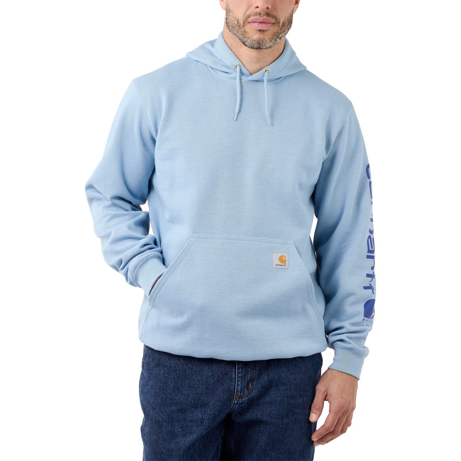 Carhartt Hoodie Carhartt Herren Kapuzenpullover Loose Fit Midweight Logo Sleeve Graphic Sweatshirt alpine blue heather