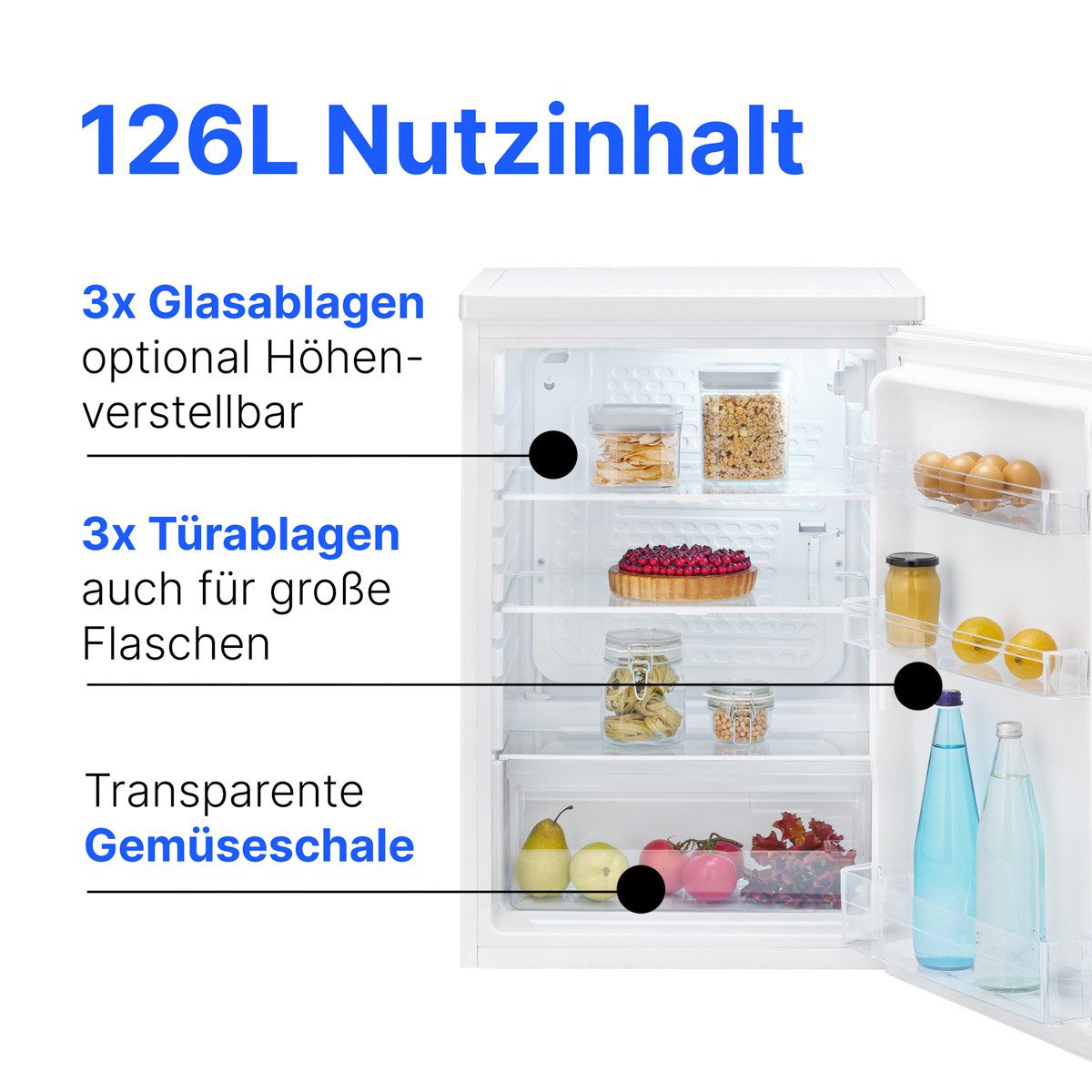 BOMANN Vollraumkühlschrank VS 7258, 85 cm hoch, 55 cm breit, Kühlschrank ohne Gefrierfach, Energieklasse C – Bild 4 von 5