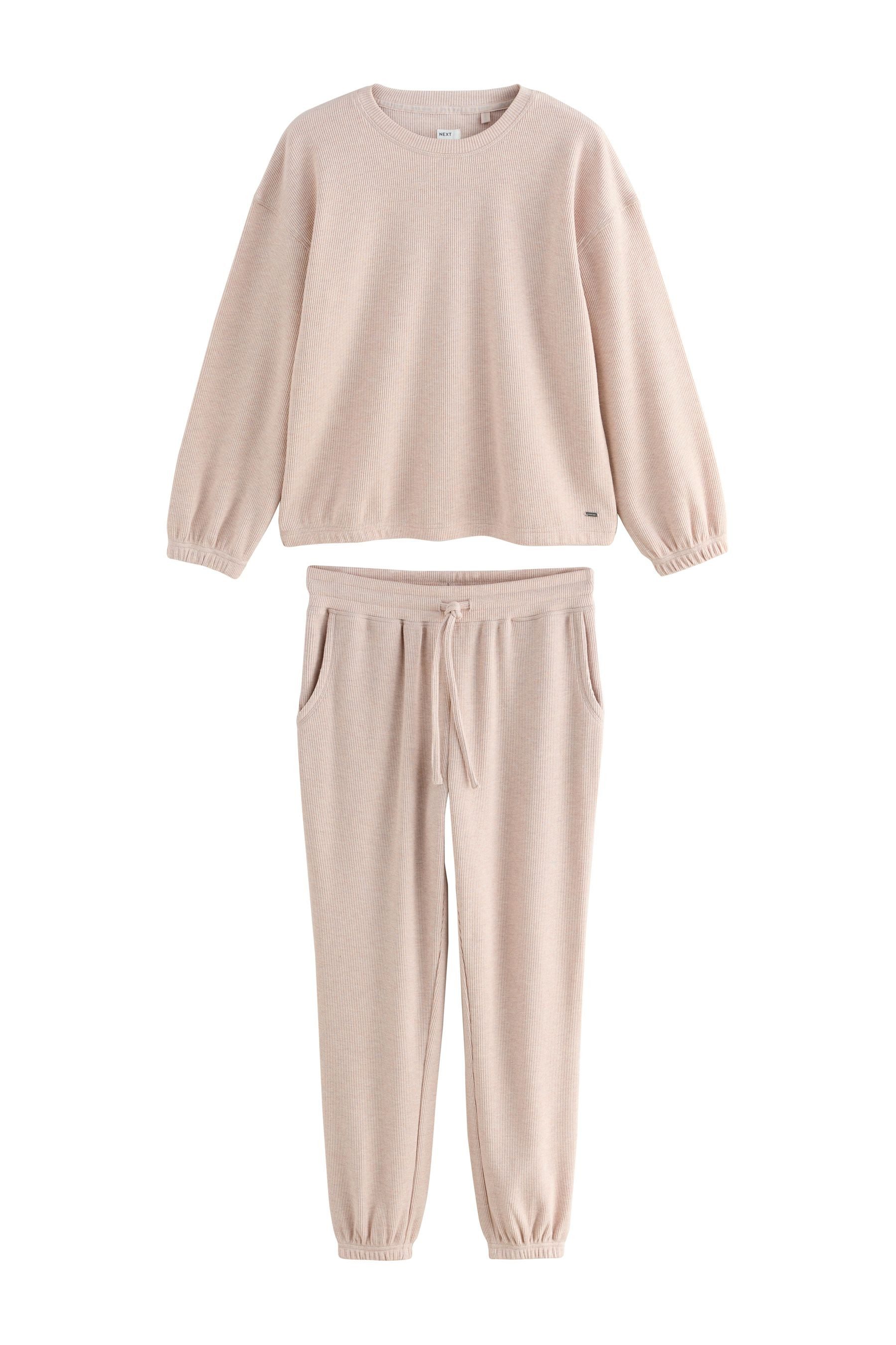 Next Pyjama Kuschliger Langarm-Schlafanzug mit Waffelstruktur günstig online kaufen