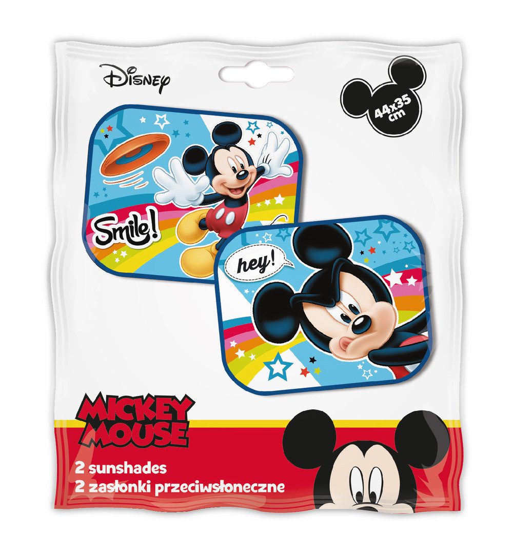 Seven Polska Autosonnenschutz MICKEY SMILE - Auto Sonnenschutz, Schattenspender, 2 Stück, 44 x 35 cm, (2-St)