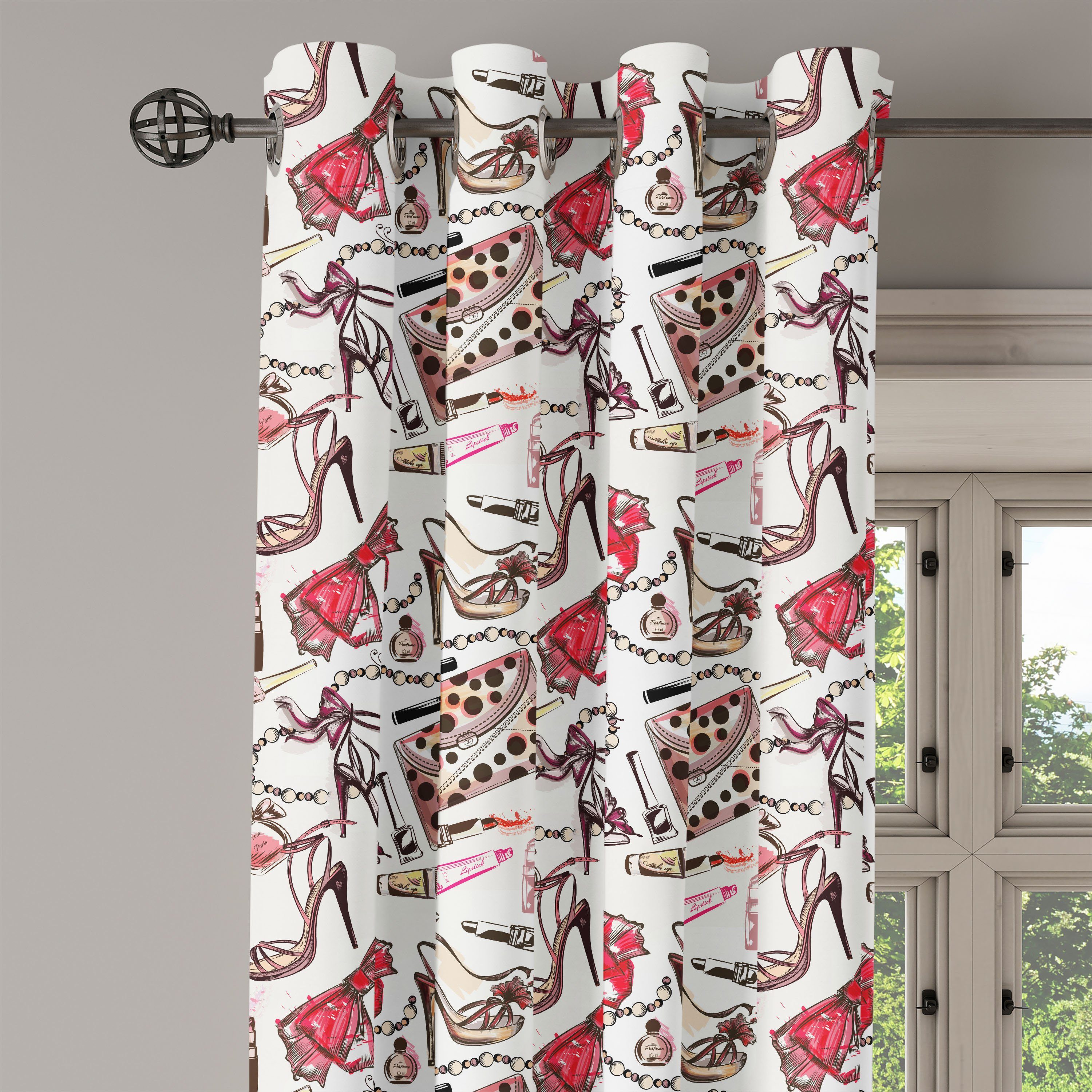 Abakuhaus, Artikel Mode 2-Panel-Fenstervorhänge Weibliche Dekorative Wohnzimmer, für Gardine Schlafzimmer Schönheit