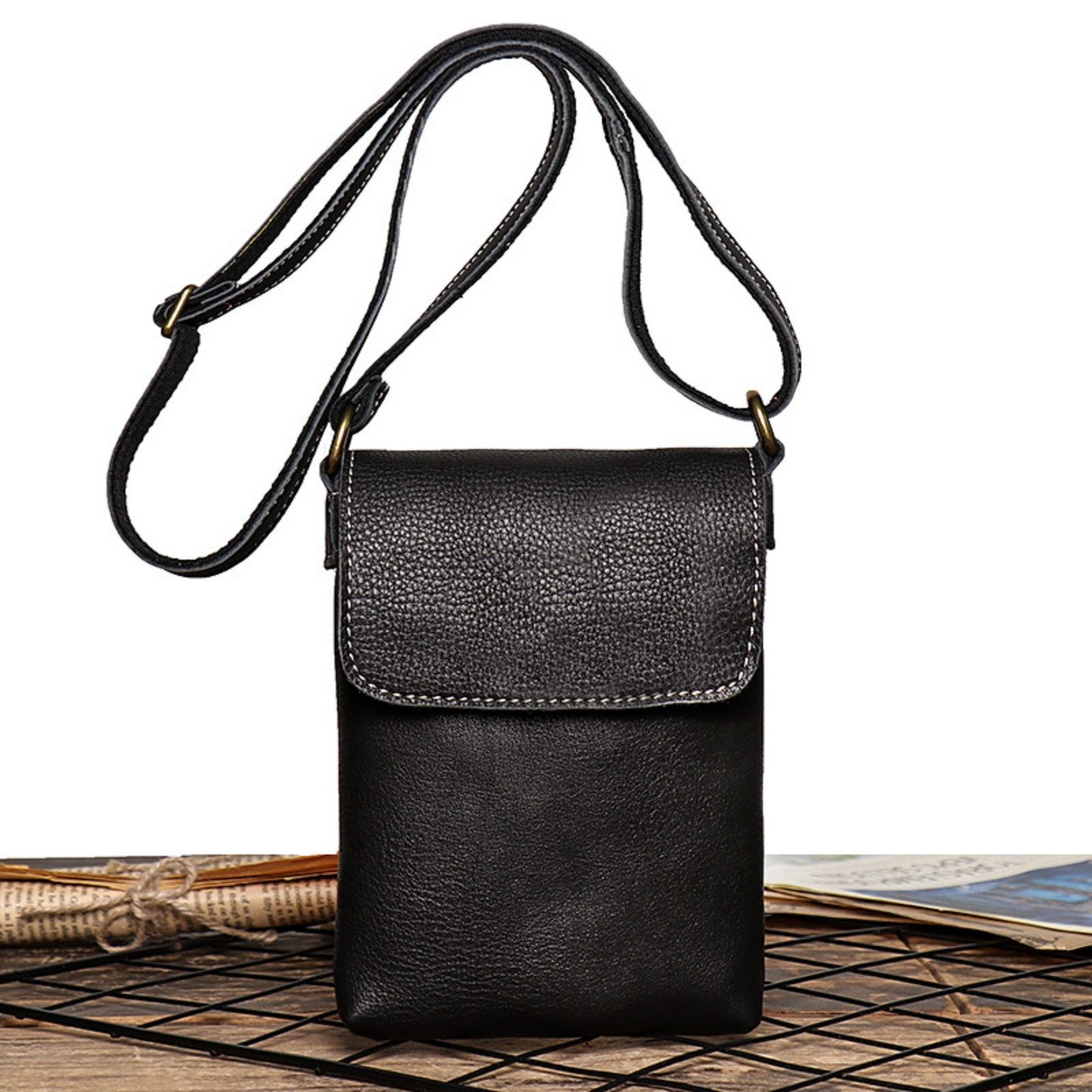 YUBRO-STUDIO Umhängetasche Herren Leder Umhängetasche Klein günstig online kaufen