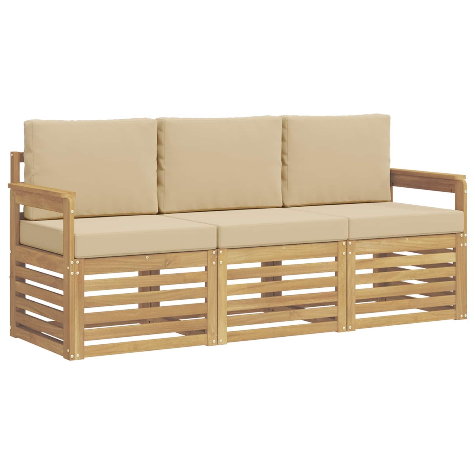 vidaXL Gartensofa Sofagarnituren Massivholz, 3 Teile