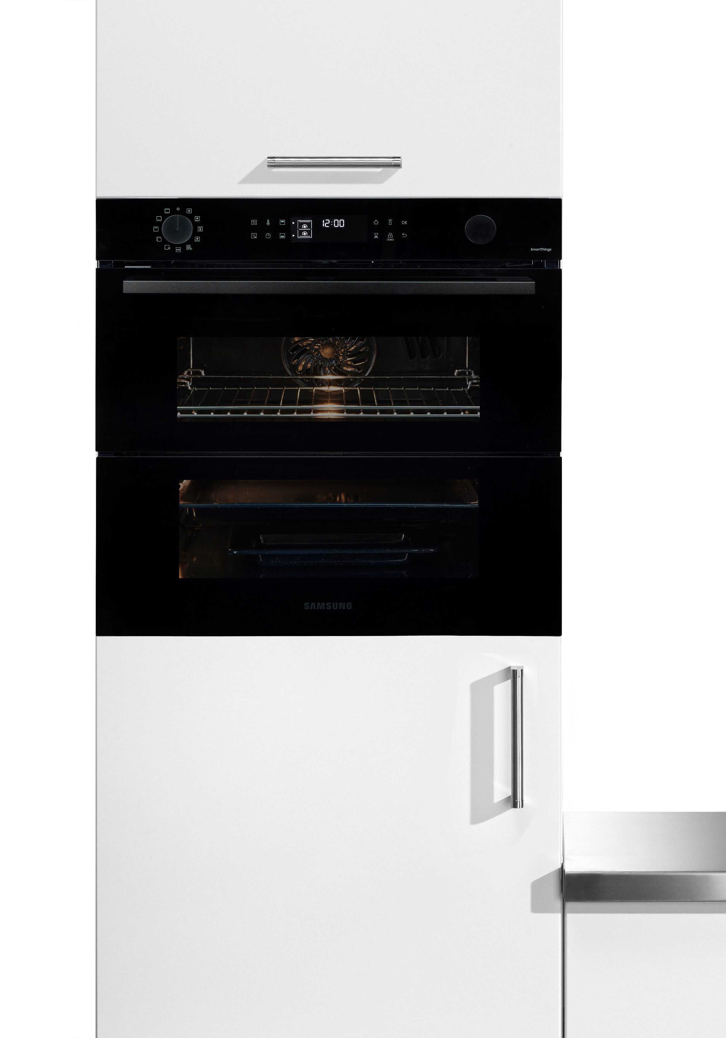 Samsung Einbaubackofen Serie 4 NV7B45502AK/U1, Pyrolyse-Selbstreinigung, Dual Cook Flex – Ein Ofen. Zwei Garräume. Flexible Tür.