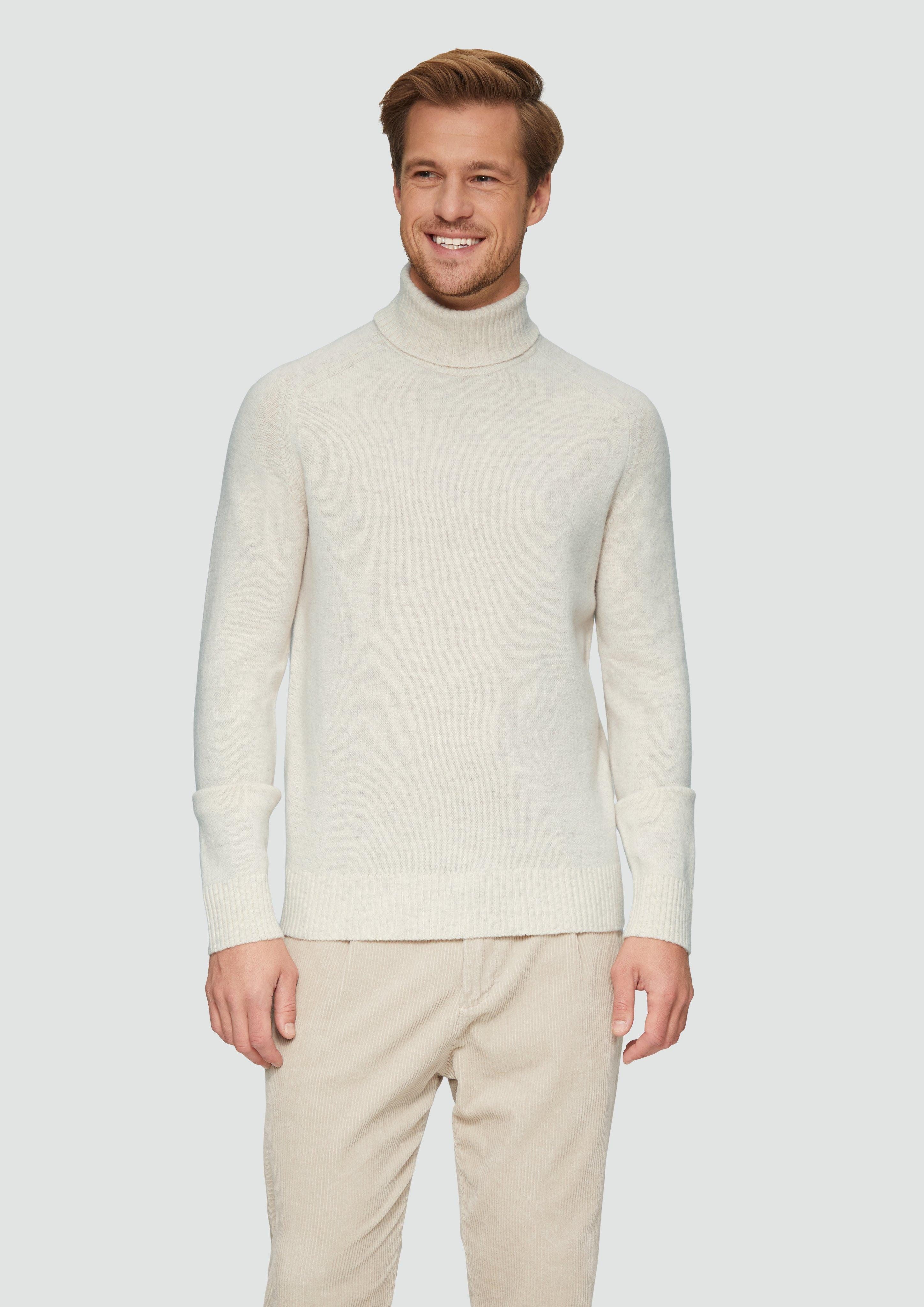 Strickpullover Rollkragenpullover aus reiner Wolle