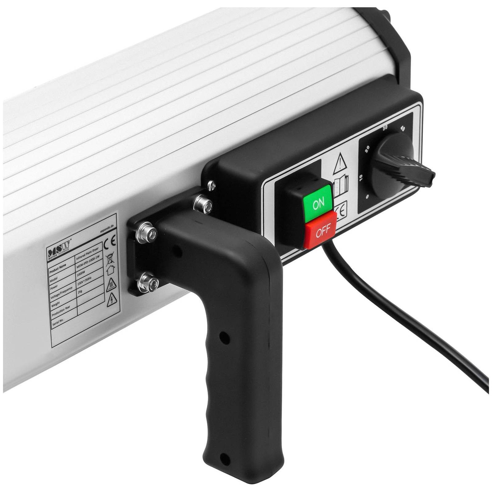 MSW Infrarotstrahler IR-Lacktrockner Infrarot-Lacktrockner Heizstrahler Profi KFZ Werkzeug, 1000 W