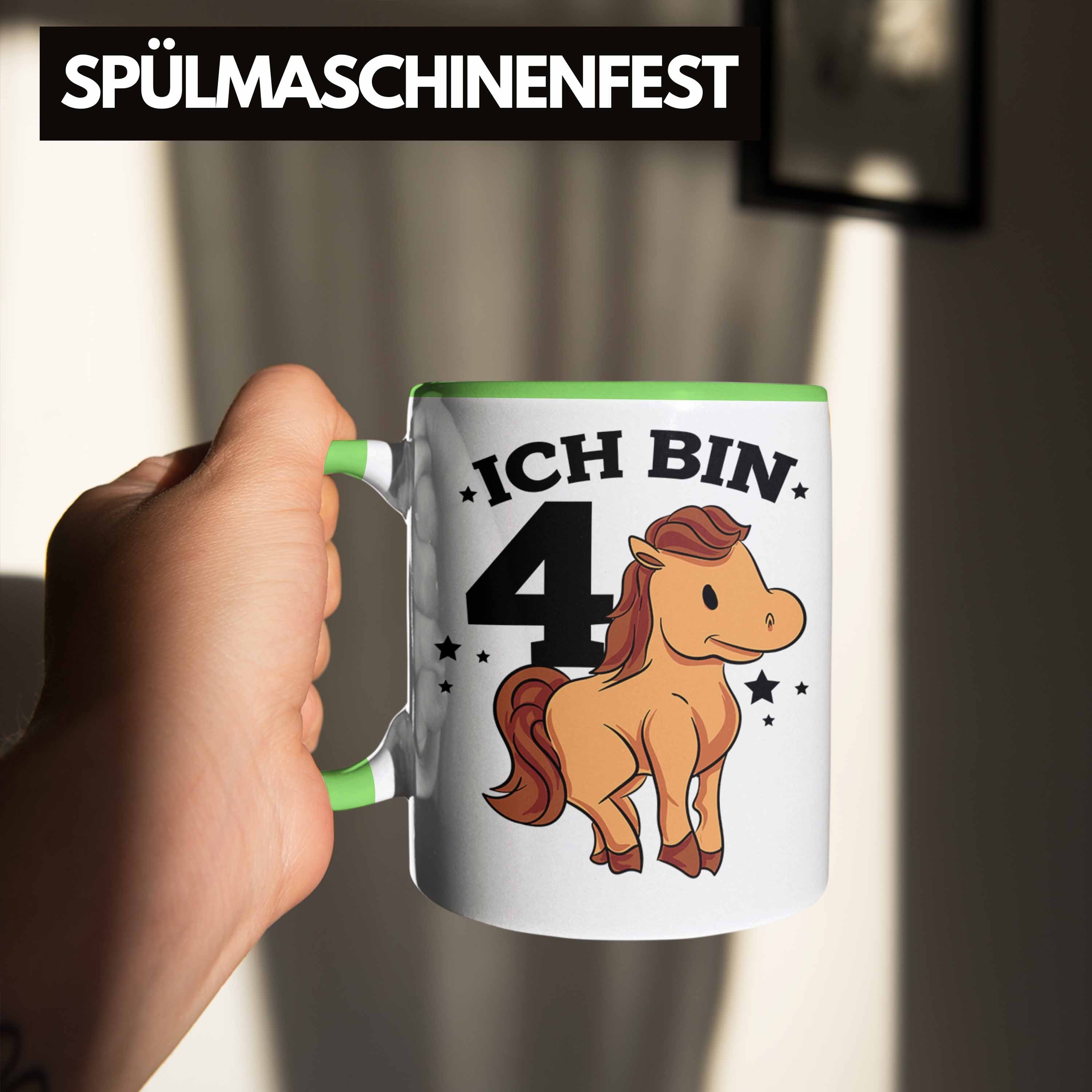 Tasse Geburtstag Trendation Pferde-Motiv Lustige Pferdefans 4. Mädchen für Grün Reiter Tasse