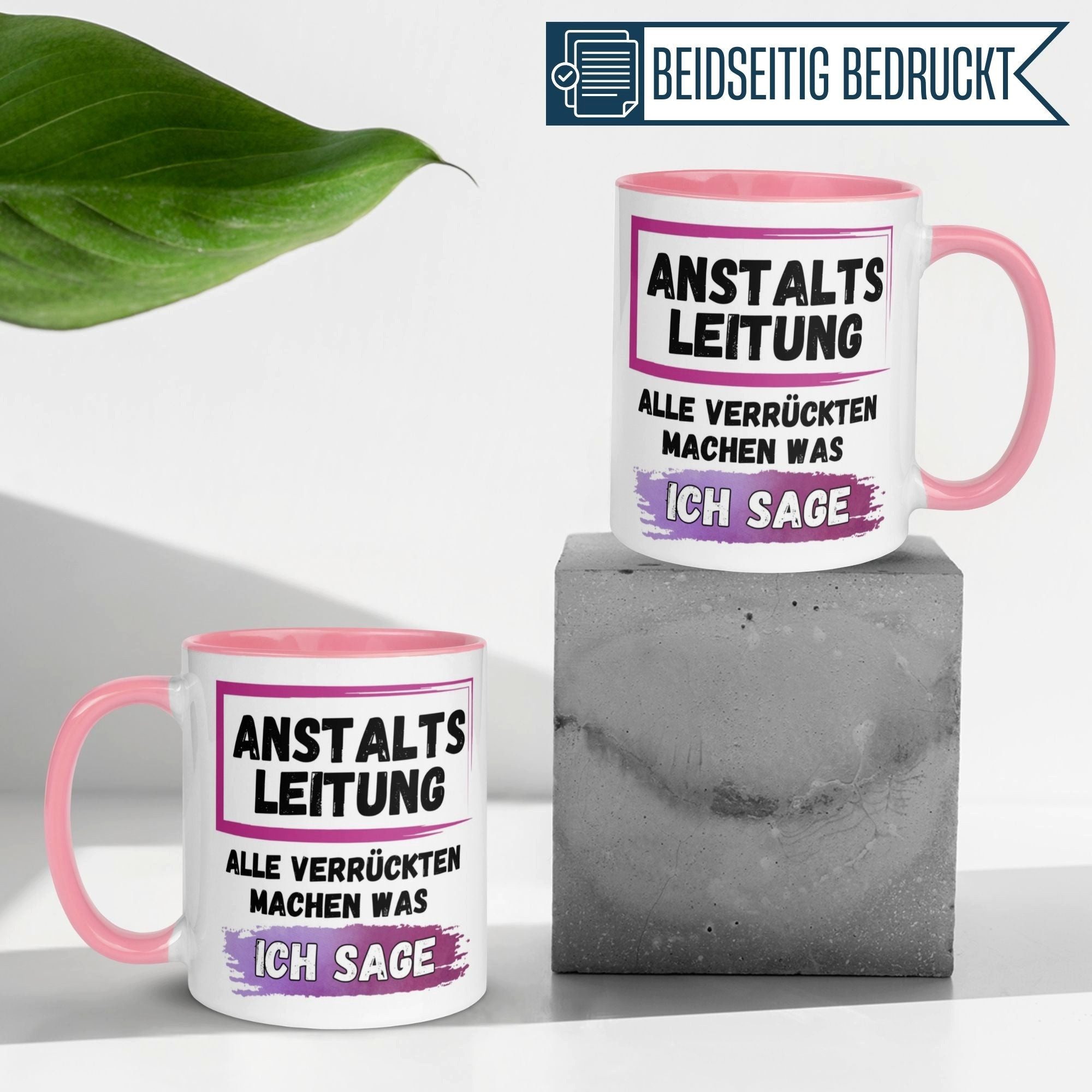 Momentals Tasse Chefin – „Anstaltsleitung“ – Beste Teamleiterin Geschenk Becher, Gratis Versand · Links-&Rechtshänder · Spülmaschinenfest