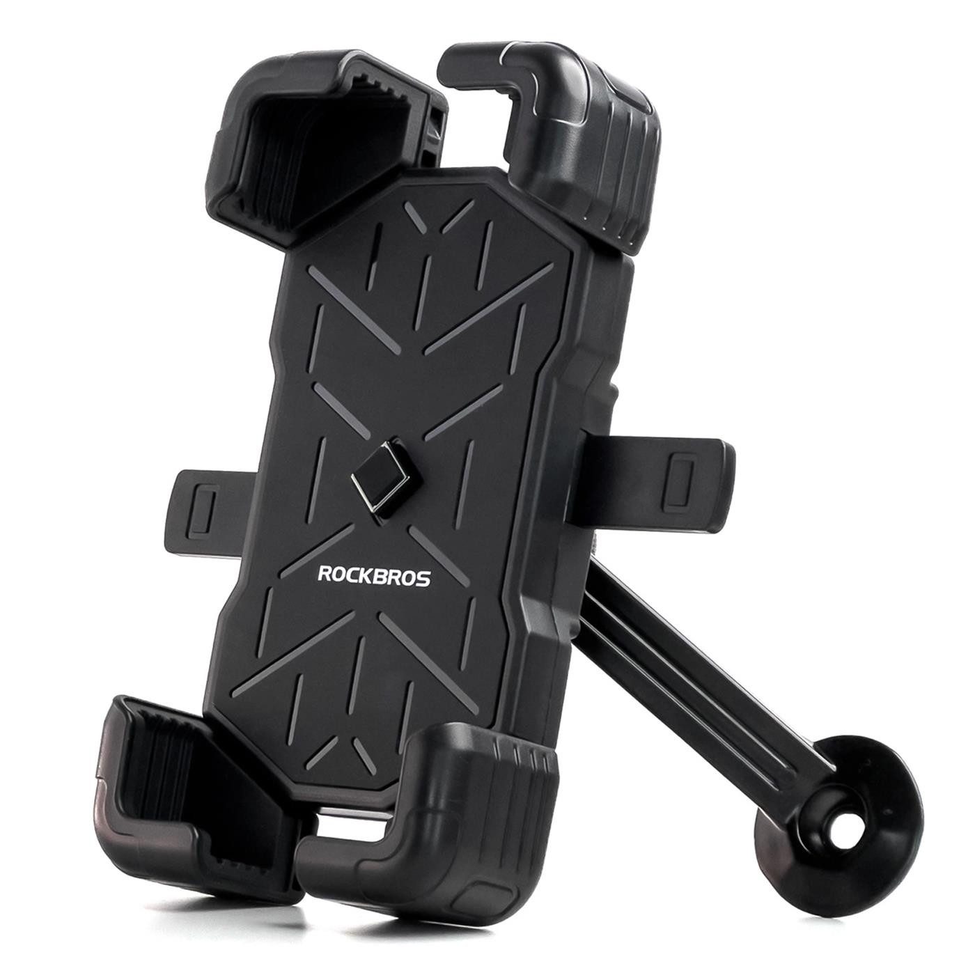 ROCKBROS Handy-Halterung Universal Spiegel 4 Haltepunkte, (bis 7 Zoll, Universal Smartphone Handy Halter für Motorrad Bike Roller Scooter)