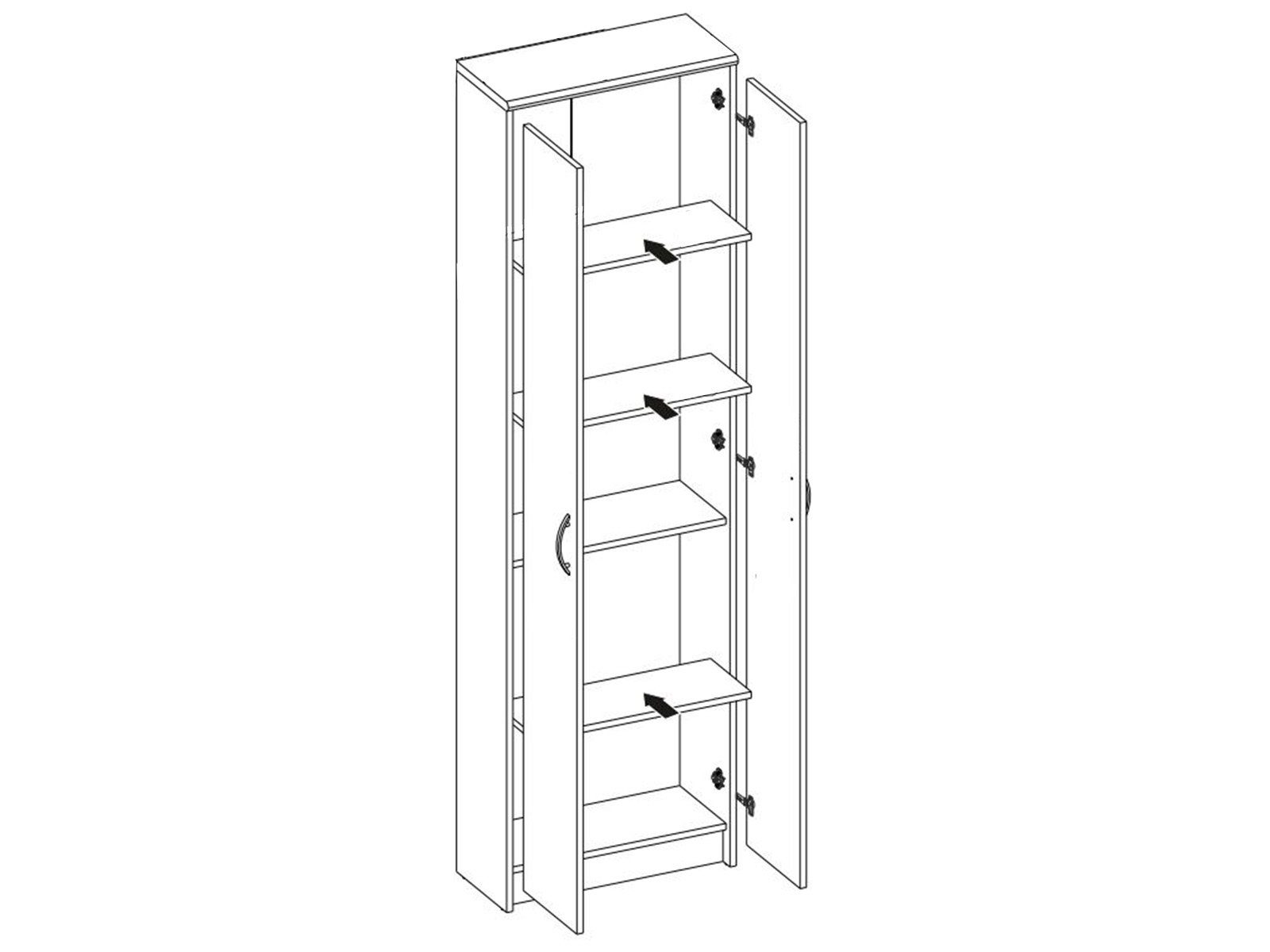 PREISBRECHER Garderobenschrank Selene 55 x 190 günstig online kaufen