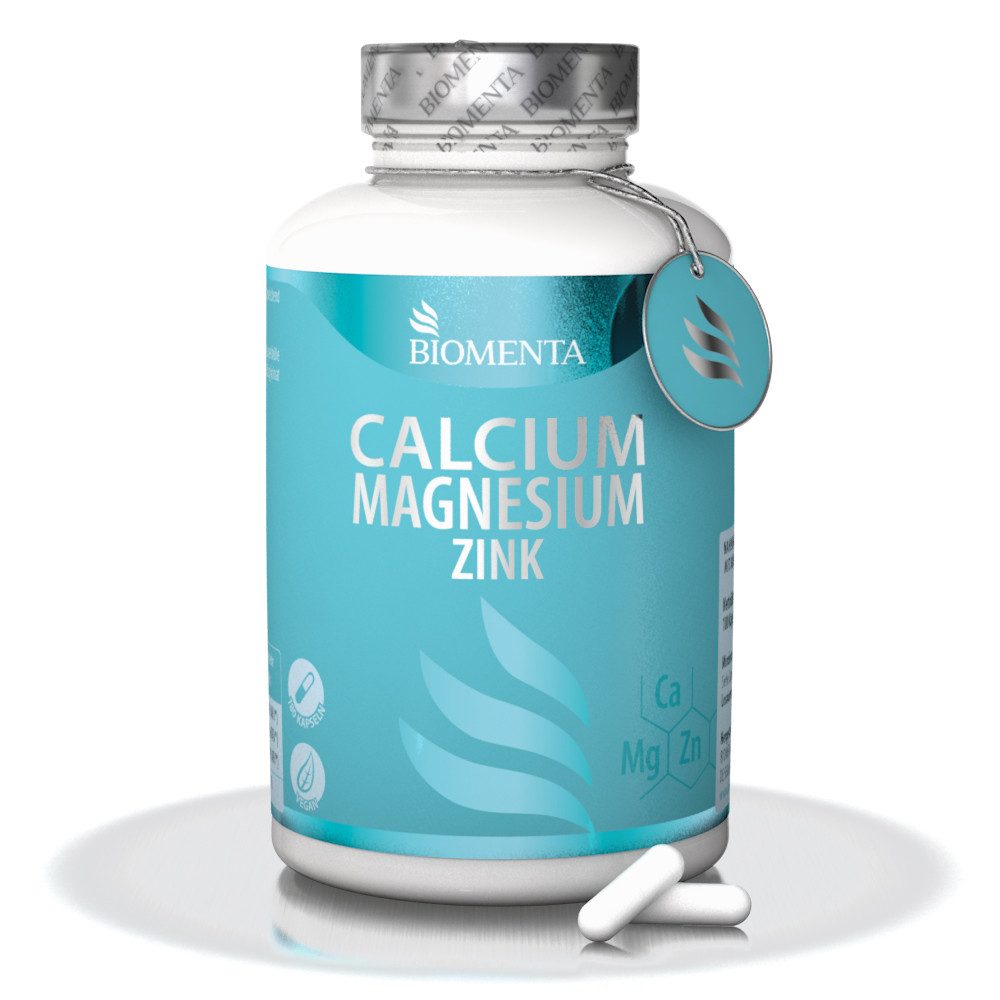 BIOMENTA Calcium + Magnesium + Zink - 180 Multimineralien Kapseln (je 100% NRV) Kapseln, 180 St., 184 g