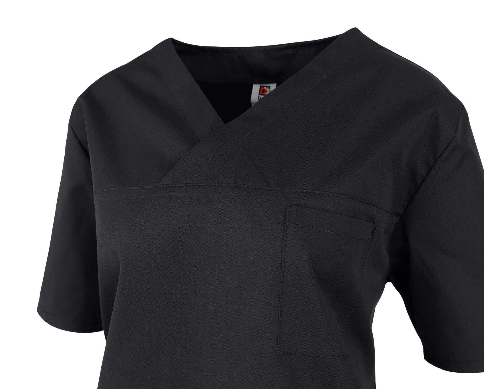 BEB Schlupfbluse beb Basic Kasack Unisex Kurzarm Schwarz