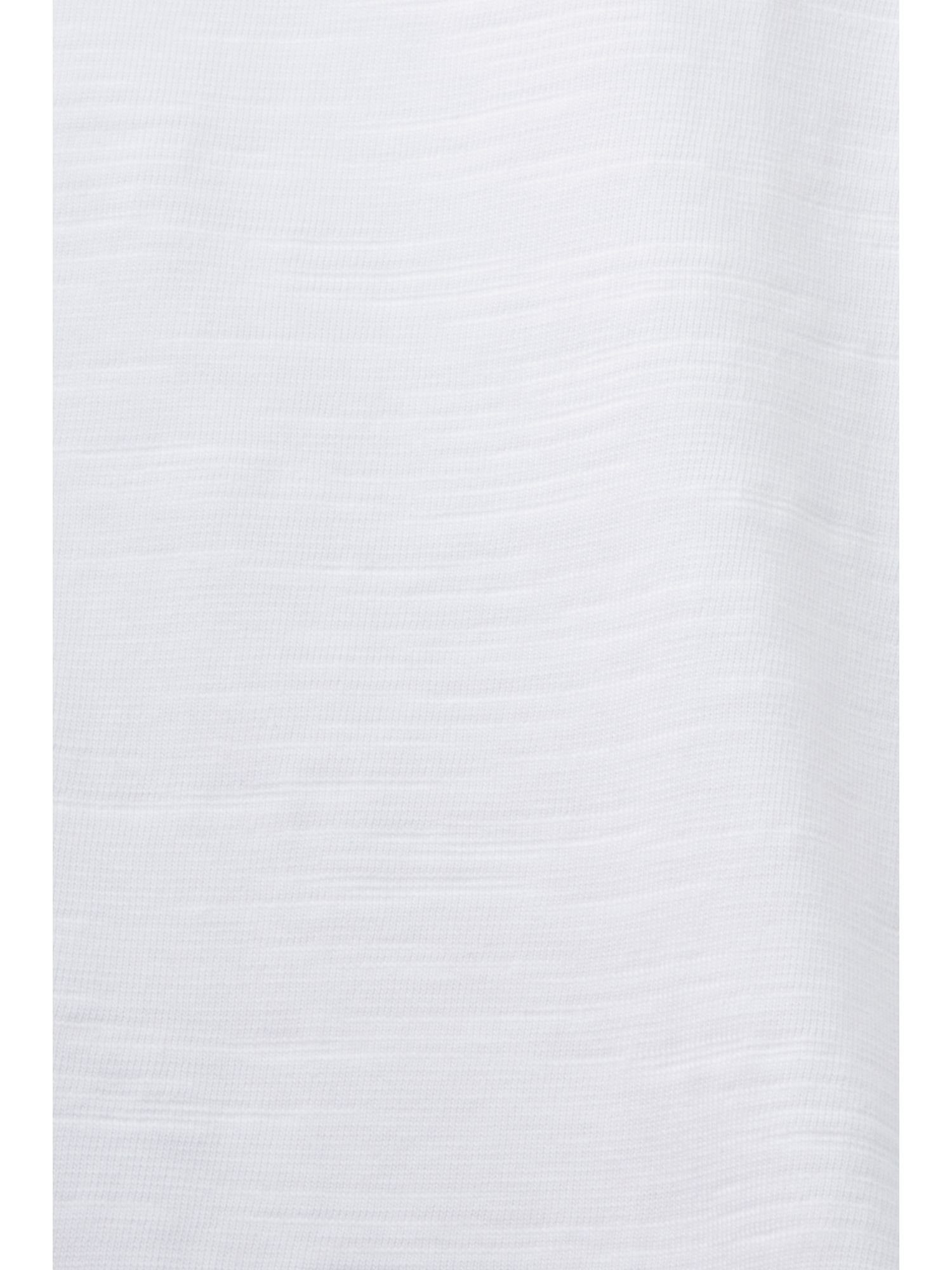 Esprit Collection T-Shirt Jersey-T-Shirt Baumwolle mit Brust-Print, WHITE 100 (1-tlg) 