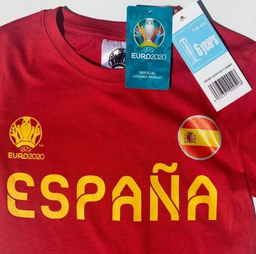 coole-fun-t-shirts T-Shirt 2x SPANIEN Kinder T-Shirt EURO 2020 / 2021 Fußball Trikot Shirt DOPPELPACK rot und weiss Europameisterschaft Jungen + Mädchen 6 8 10 12 Jahre Gr.116 128 140 152 (2er-Pack)