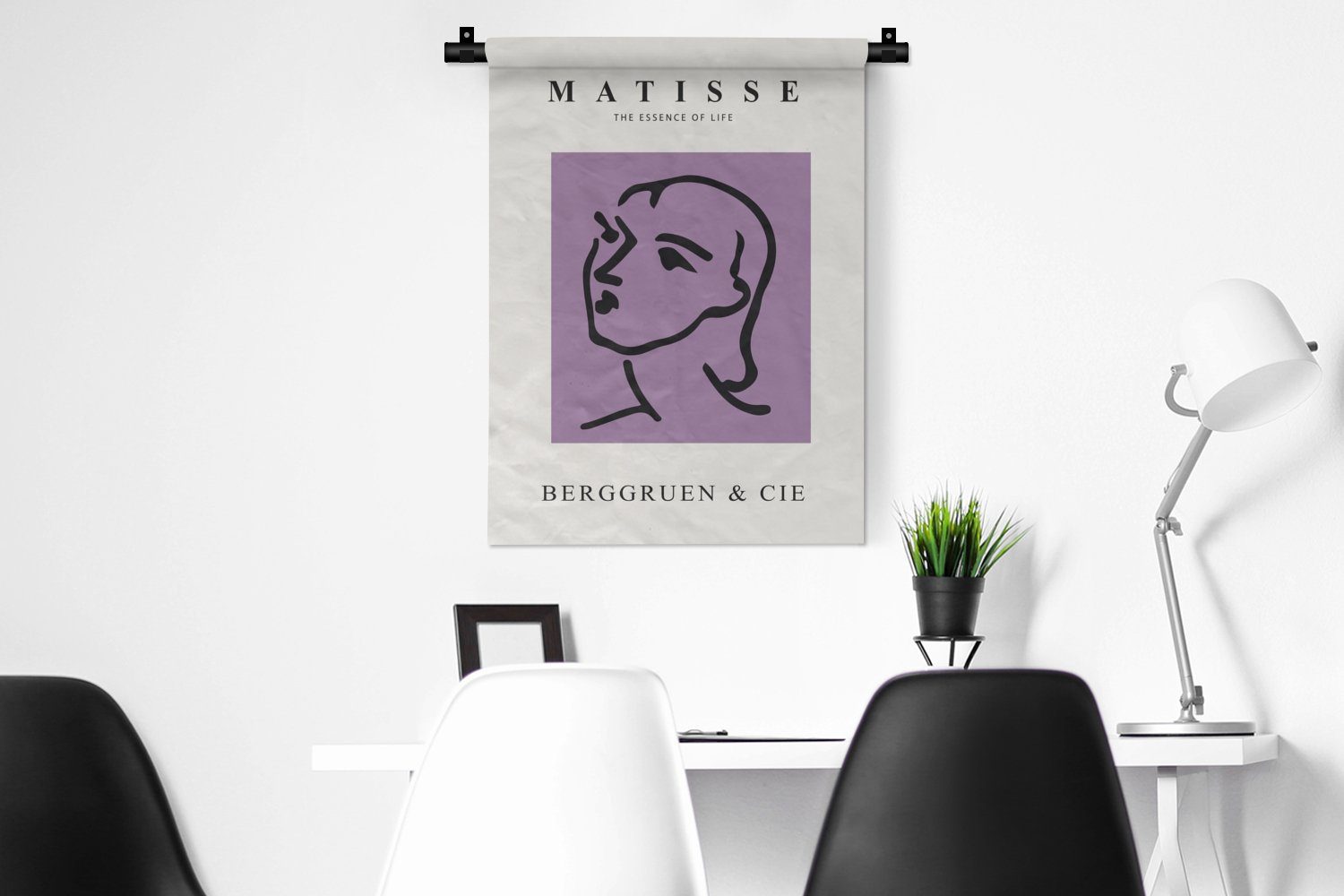 Abstrakt für Wohnzimmer, Tapisserie, Wand, - Alte Meister an Frau, Deko Wanddekoobjekt Matisse - Schlafzimmer MuchoWow - der