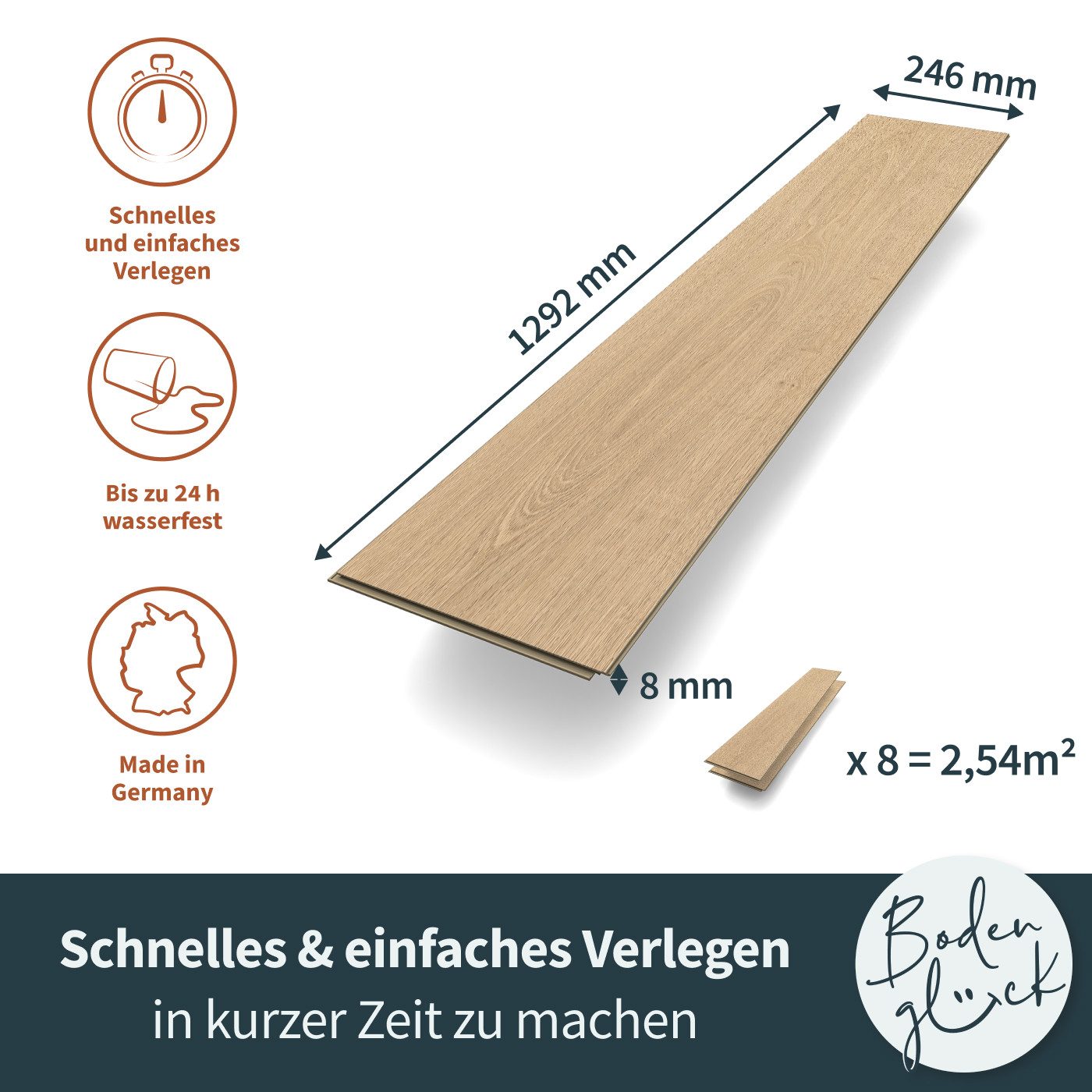 Bodenglück Laminat Deluxe Kollektion Dielen in günstig online kaufen