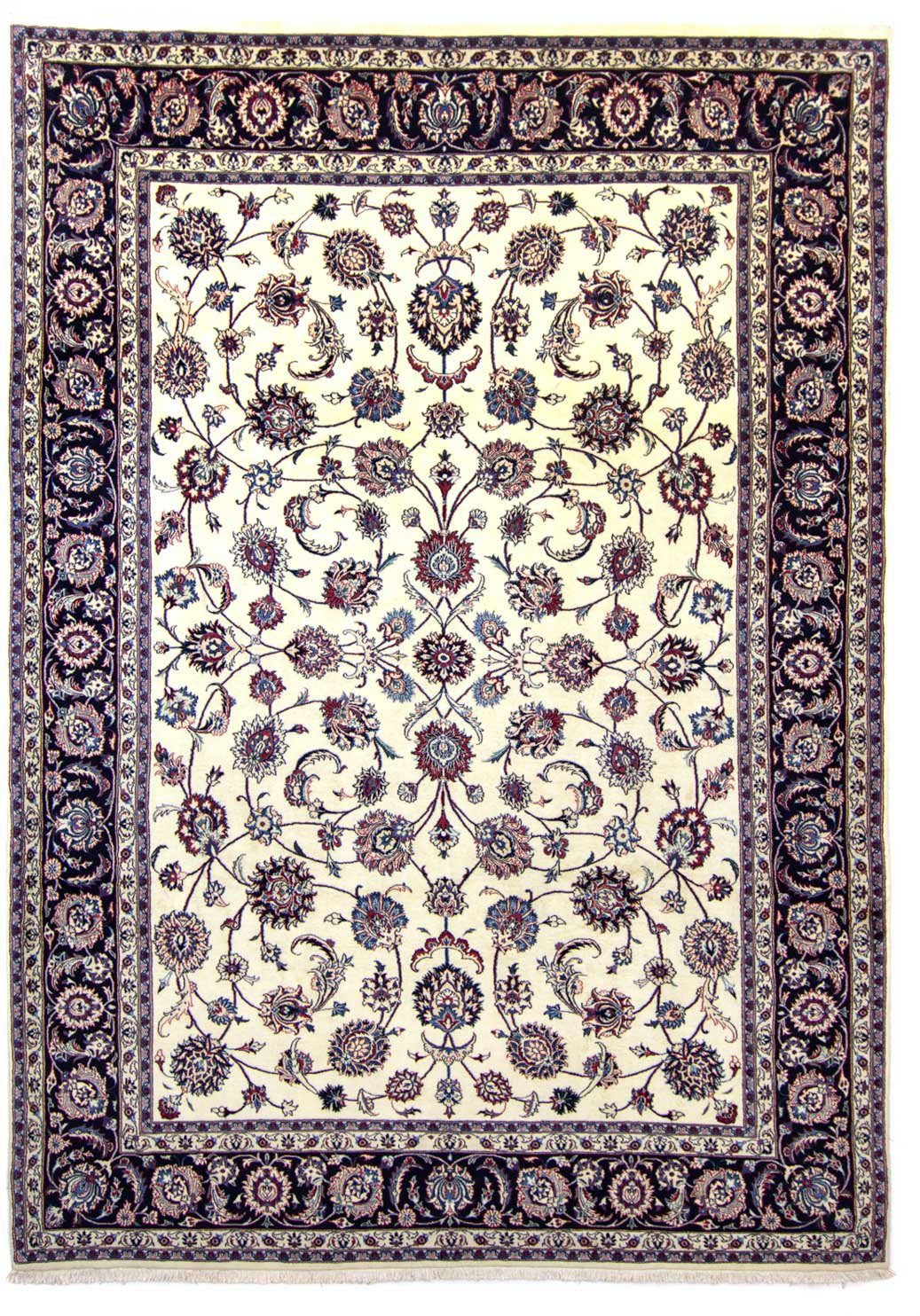 Wollteppich Maschad Durchgemustert Beige 342 x 243 cm, morgenland, rechteckig, Höhe: 10 mm, Unikat mit Zertifikat