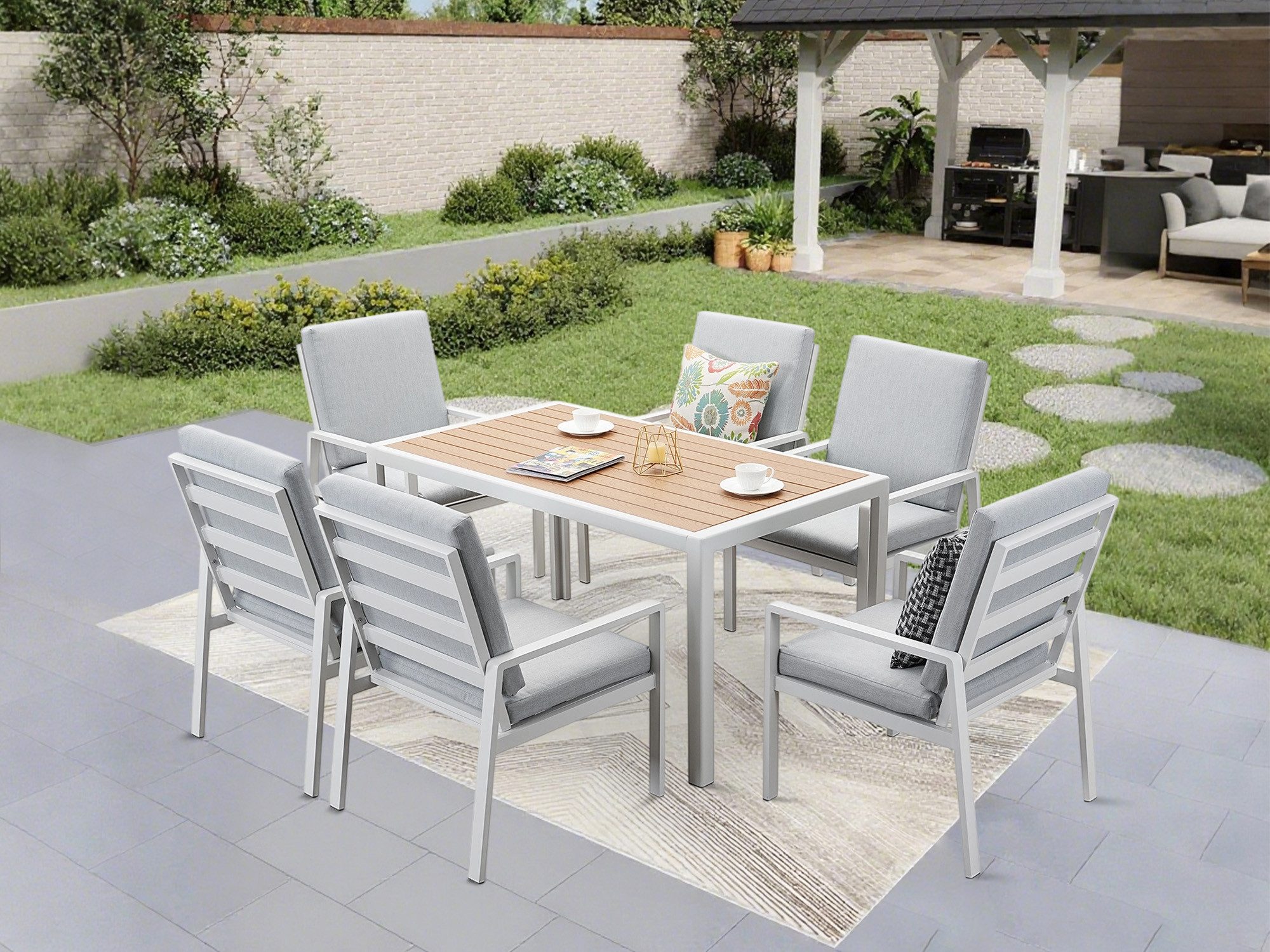 MeXo Gartenlounge-Set Lounge Gartenmöbelset Aluminium, (Garten günstig online kaufen