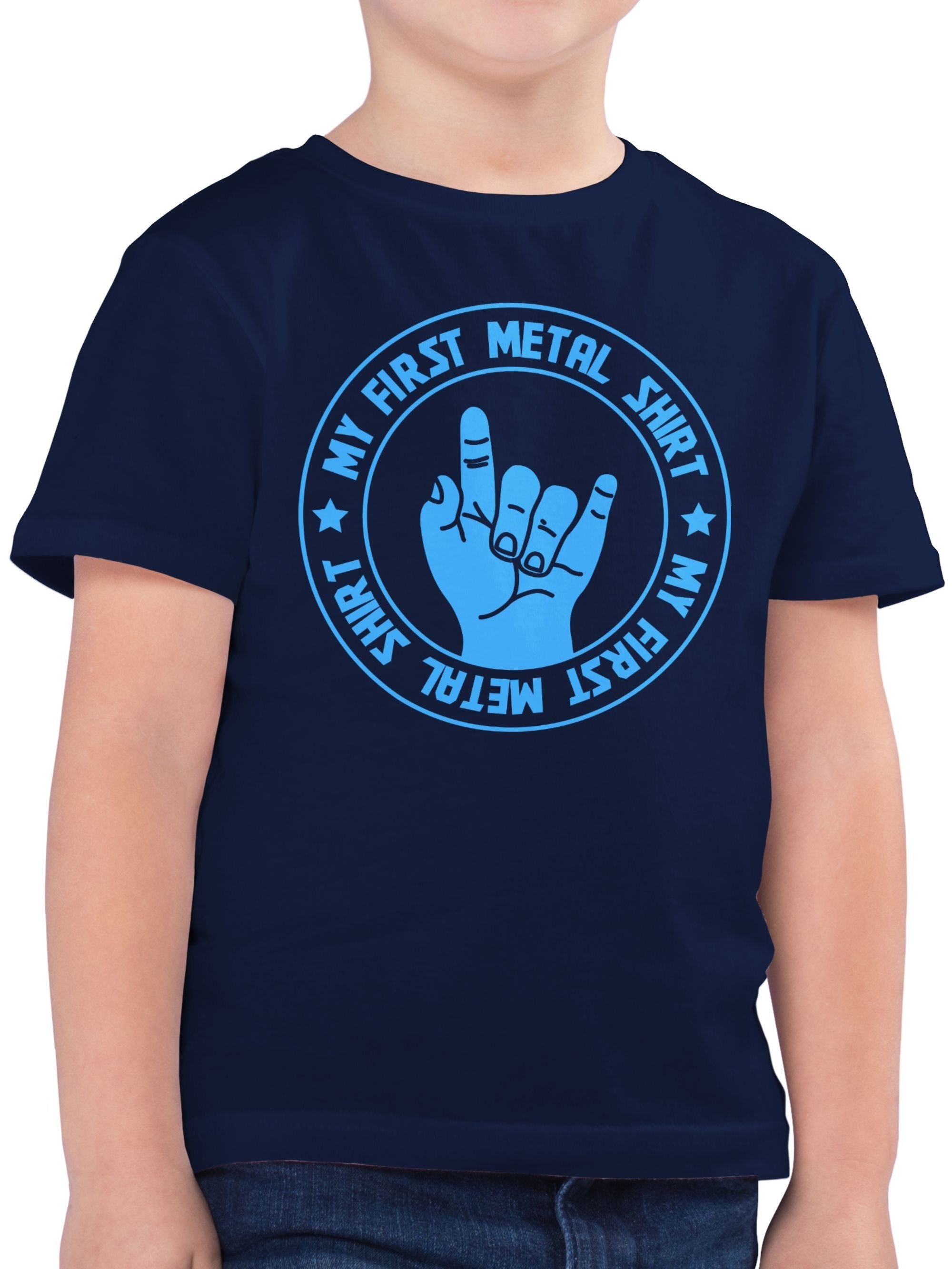 Shirtracer TShirt »My first Metal Shirt blau Statement Sprüche