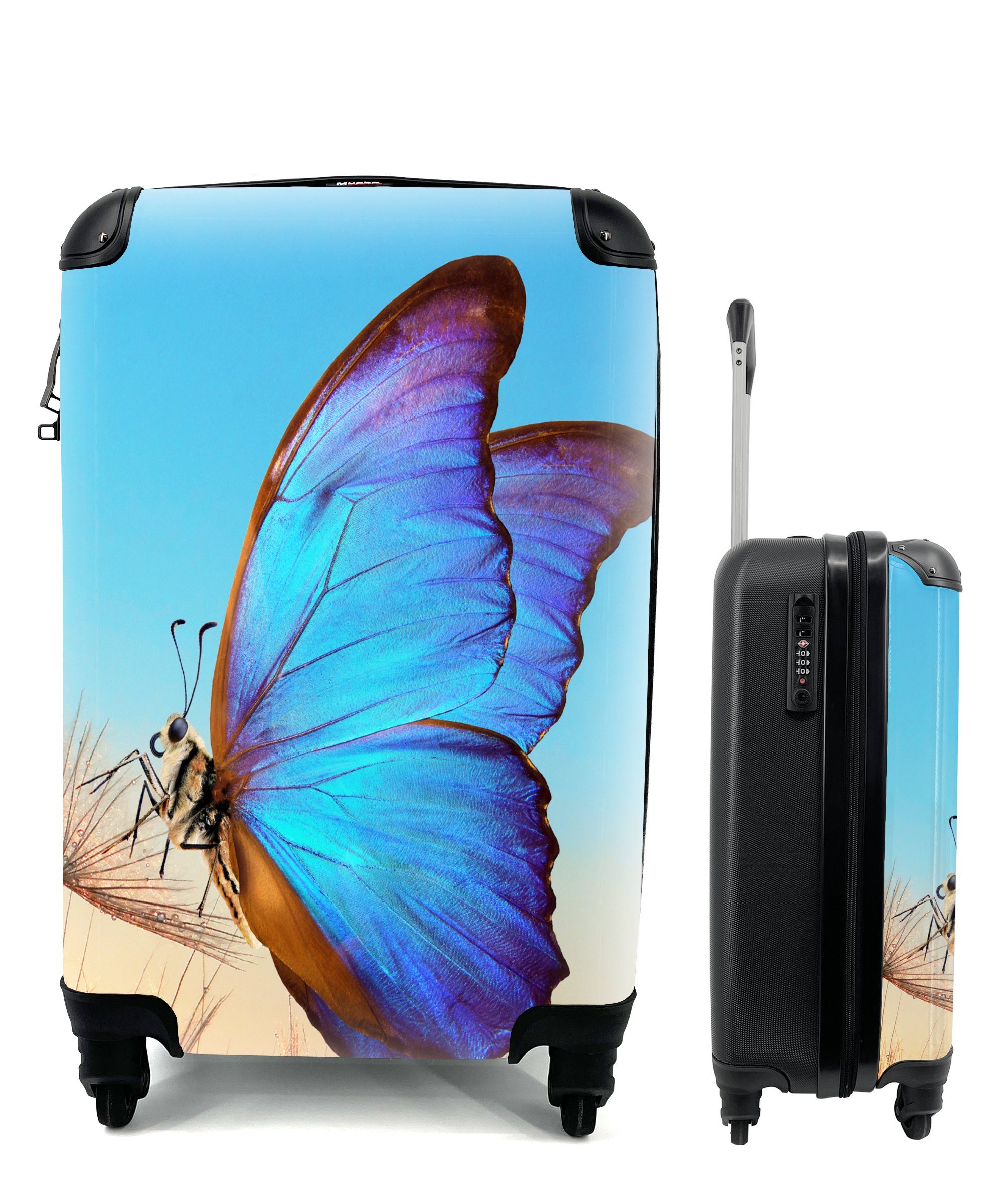 Handgepäckkoffer Schmetterling - Löwenzahn - Blau