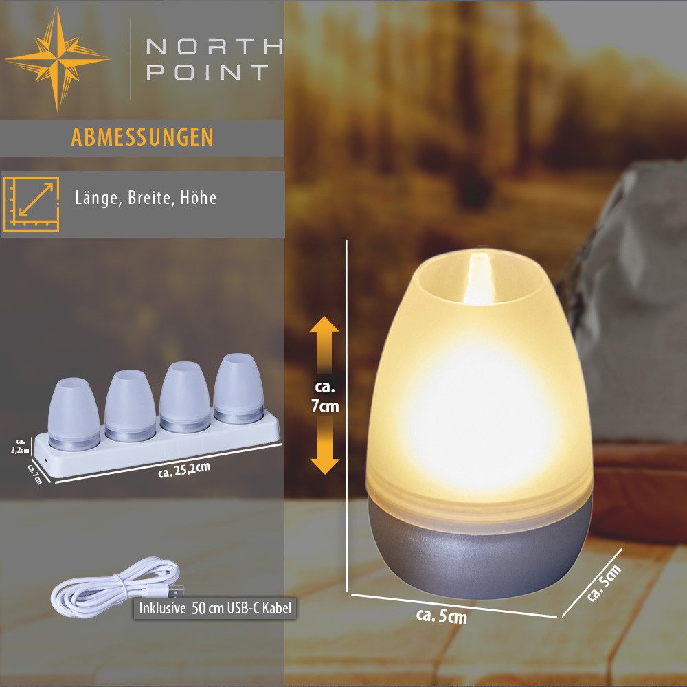 Northpoint LED Dekolicht LED Akku Lounge Lights Kabellos für Innen und Außen RGBW Flackereffekt – Bild 5 von 5