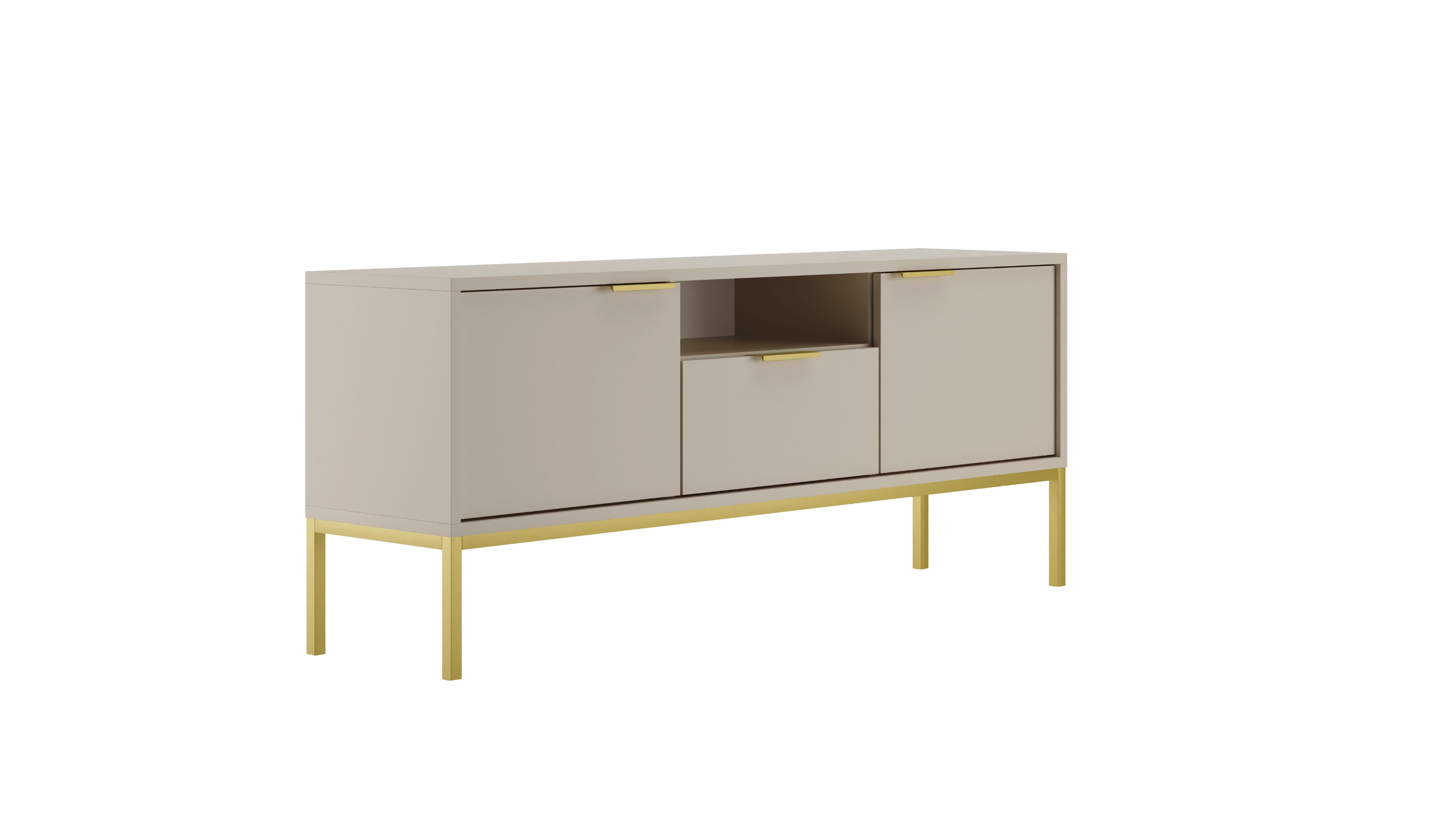 Raumhirsch Furniture Lowboard stehend - TV Schrank Austin 135 / 175 cm (TV-Board, Lowboard mit 2 Türen, 1 Schublade und 1 Ablage), modernes Design, robuste Laminatplatte, elegante Metallgriffe