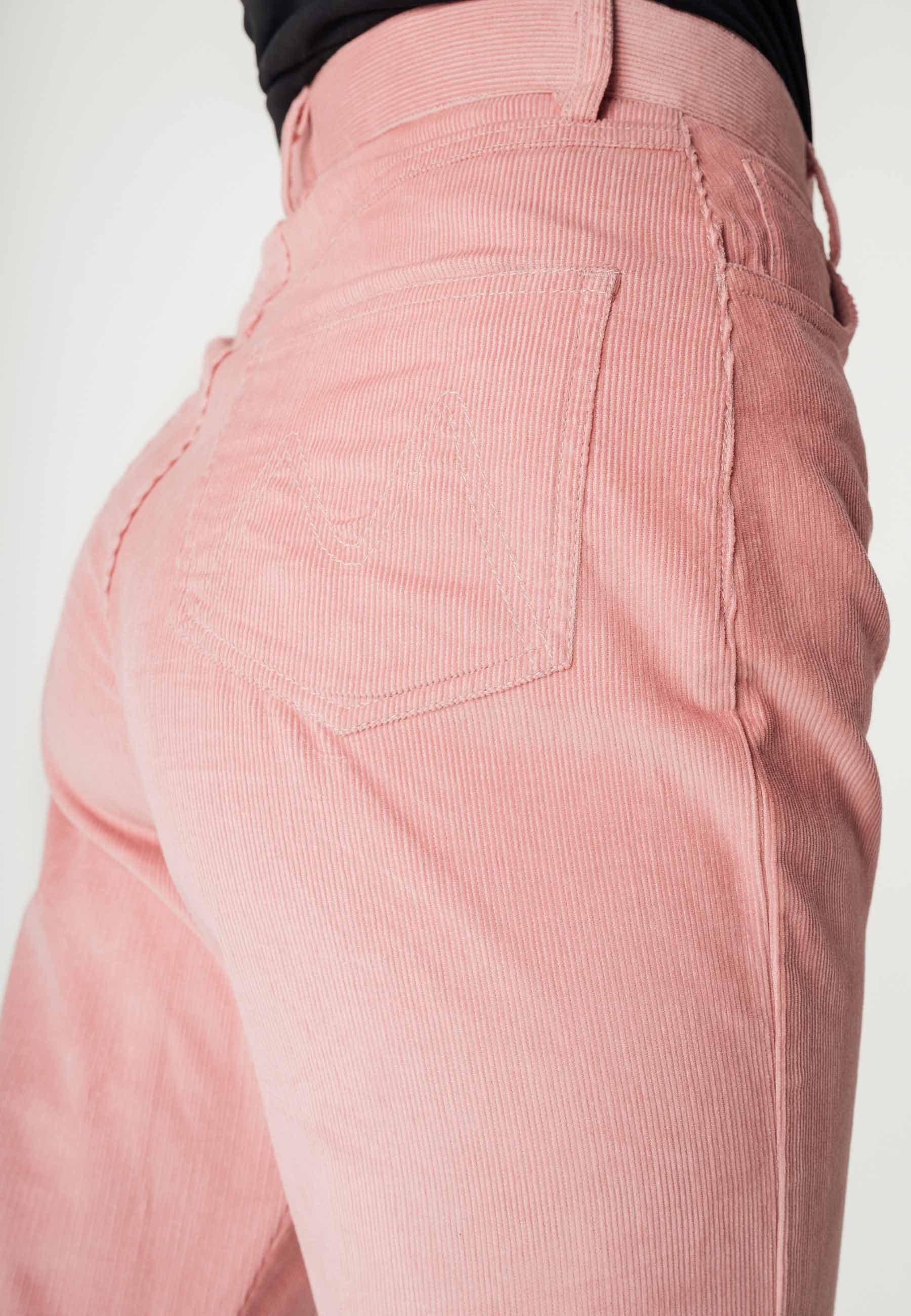 MELA Cordhose Cord Hose mit hohem Bund und weitem Bein Style OORJA