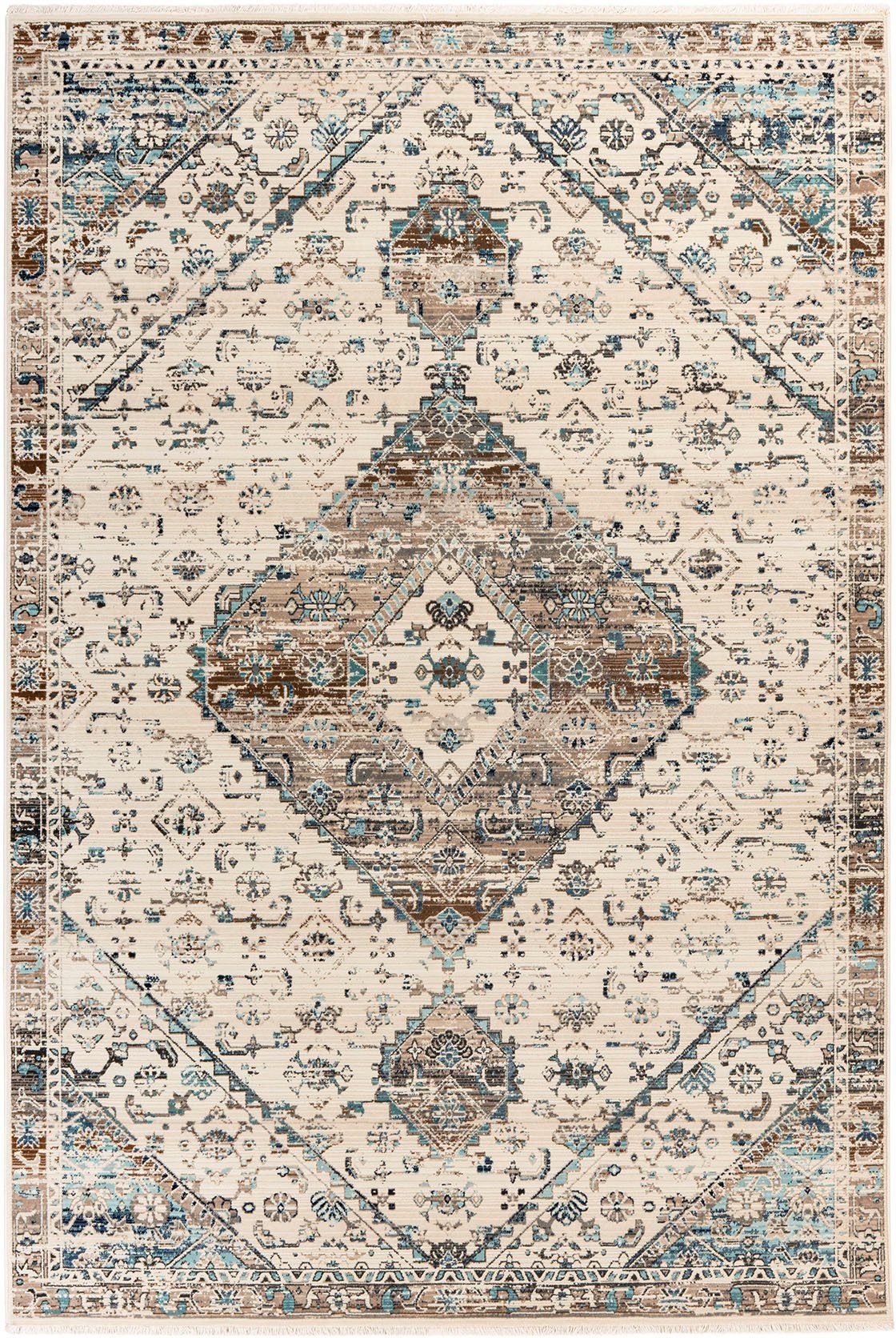 Teppich My Inca 359, Obsession, rechteckig, Höhe: 6 mm, Kurzflor, Orient- Optik, Vintage Design, mit Fransen, verschiedene Muster und Designs | Kurzflor-Teppiche