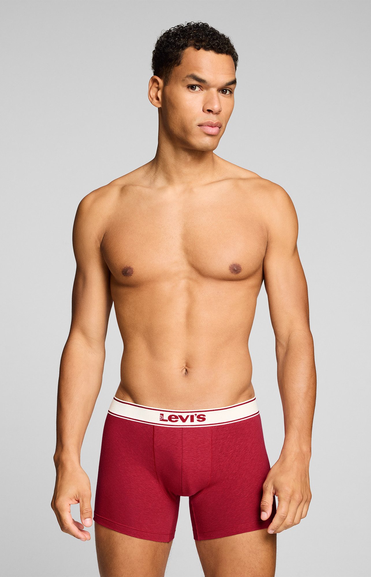 Levi's® Boxer LEVIS MEN VNTG HTR BOXER BRIEF 2P (2er Pack) ohne Eingriff, uni, meliert, Logo-Bund, elastisch