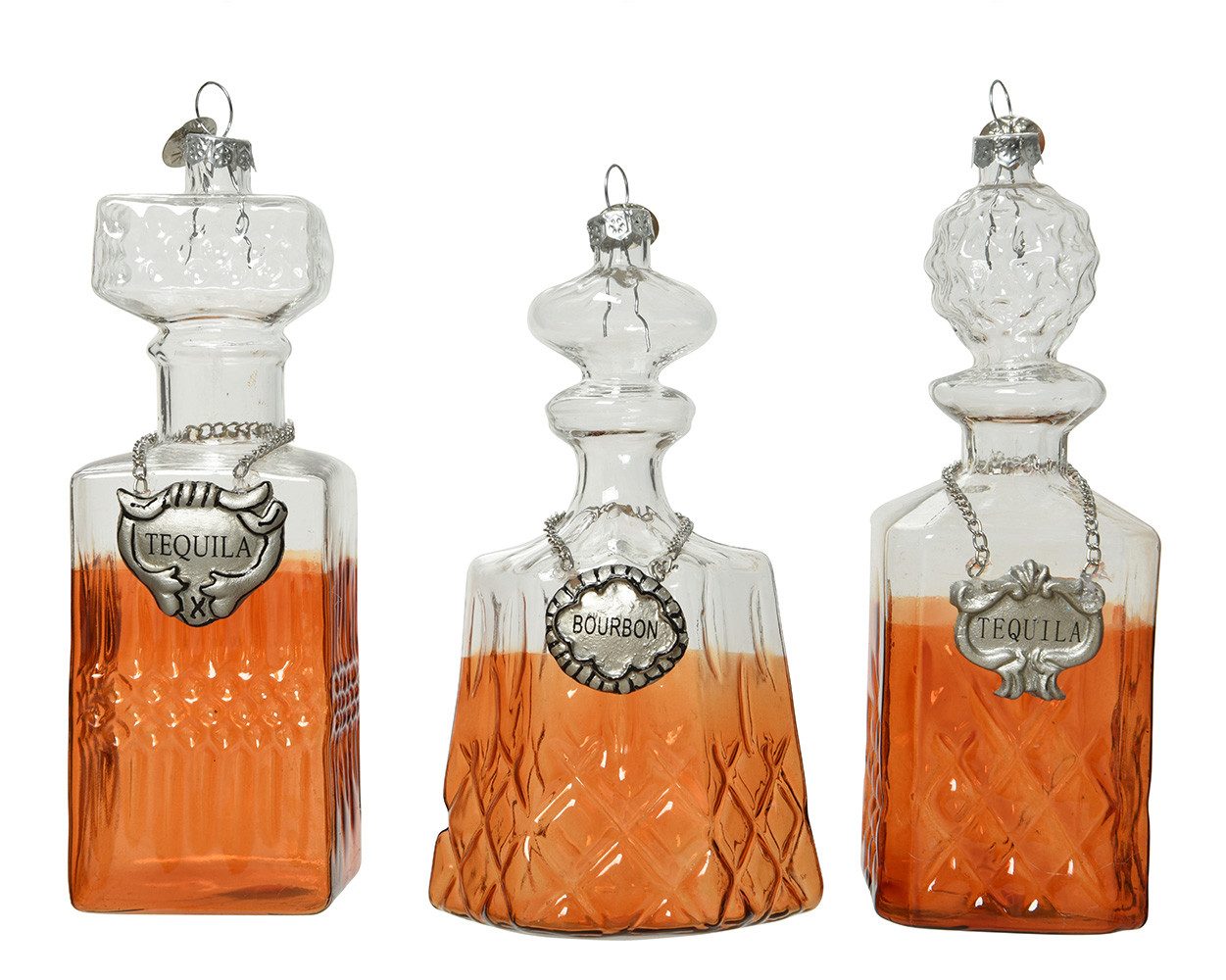 Kaemingk Christbaumschmuck, Christbaumschmuck Glas Tequila / Bourbon Karaffen 12cm, 1 Stück sort.