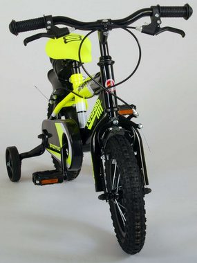 TPFSports Kinderfahrrad Volare Sportivo 12 Zoll mit 2x Handbremse, 1 Gang, (Jungs Fahrrad - Rutschfeste Sicherheitsgriffe), 12 Zoll mit Stützräder und Getränkehalter - Neon Gelb