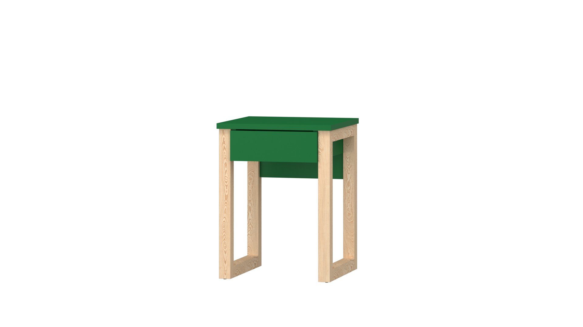 Siblo Nachttisch Moderner Nachttisch Lucia C Schublade mit Natur/Grün