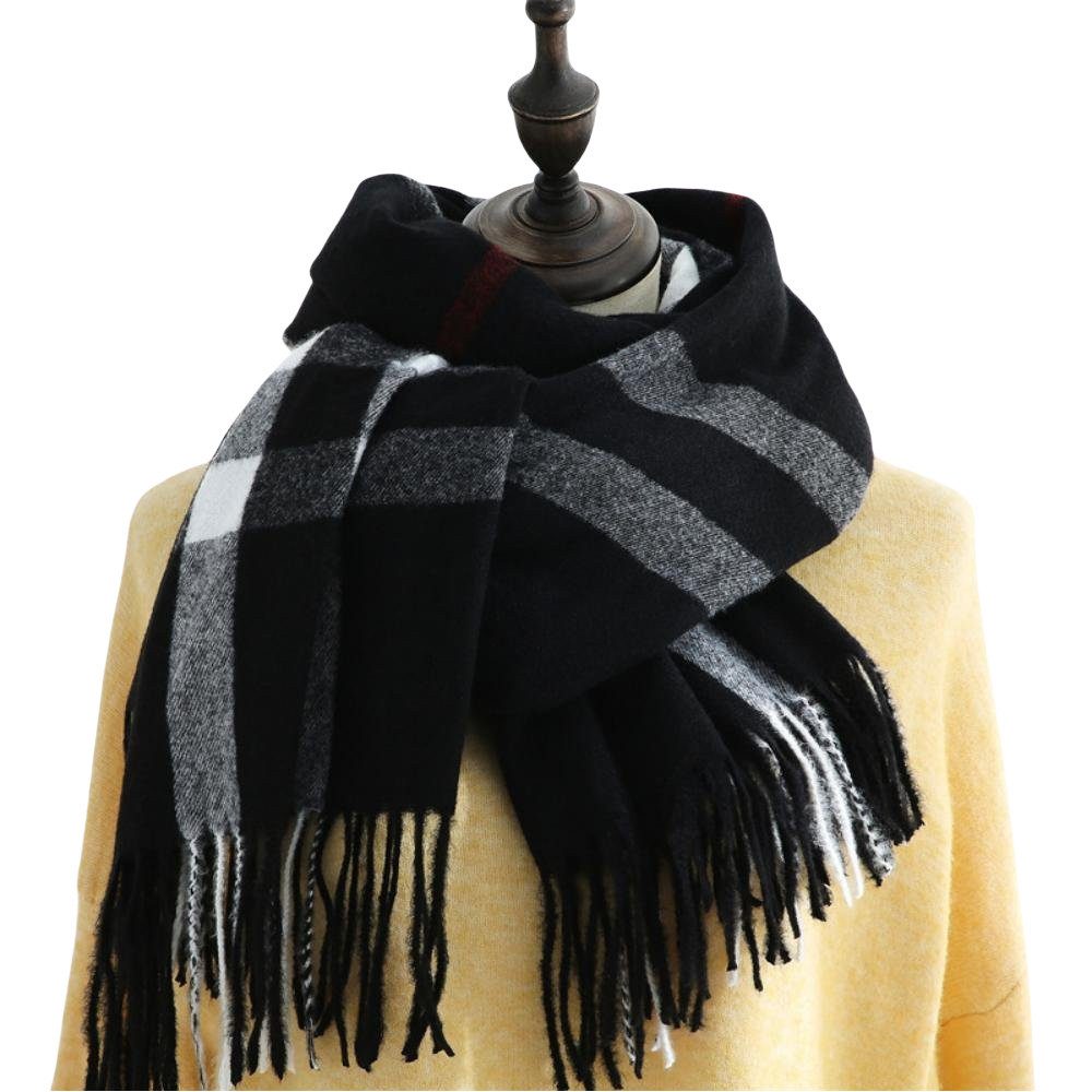 Blusmart Schal Karierter Schal für Damen, (Warmer Schal aus Kaschmirimitat, Zarte, weiche und elastische Haptik), Weiches und dehnbares Tragegefühl, einfach zusammenzustellen