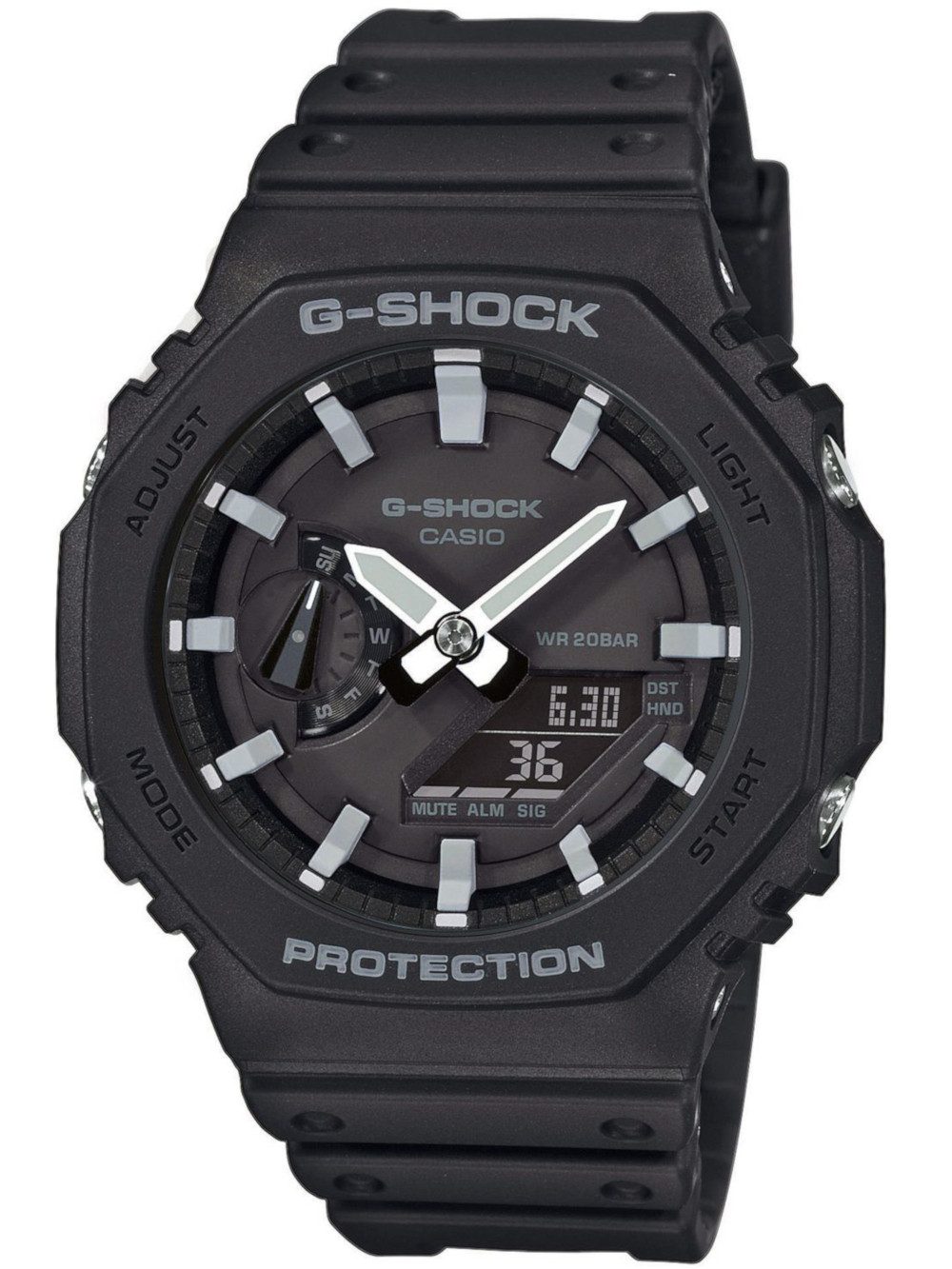 CASIO Quarzuhr Casio GA-2100-1AER G-Shock Herrenuhr 45mm 20ATM Casio GA-2100-1AER G-Shock Herrenuhr 45mm 20ATM