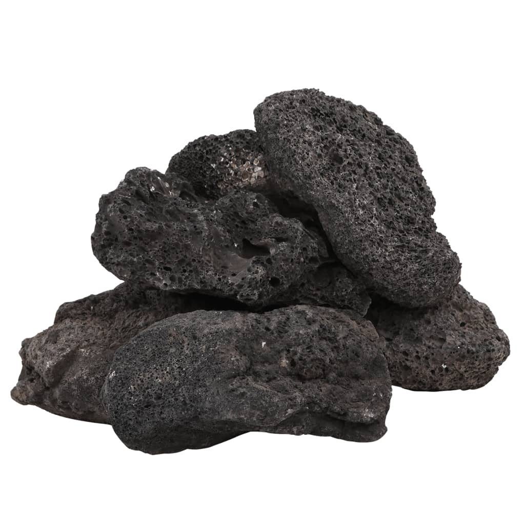 vidaXL Aquariendeko Lavagranulat 25 kg Schwarz 10-30 cm