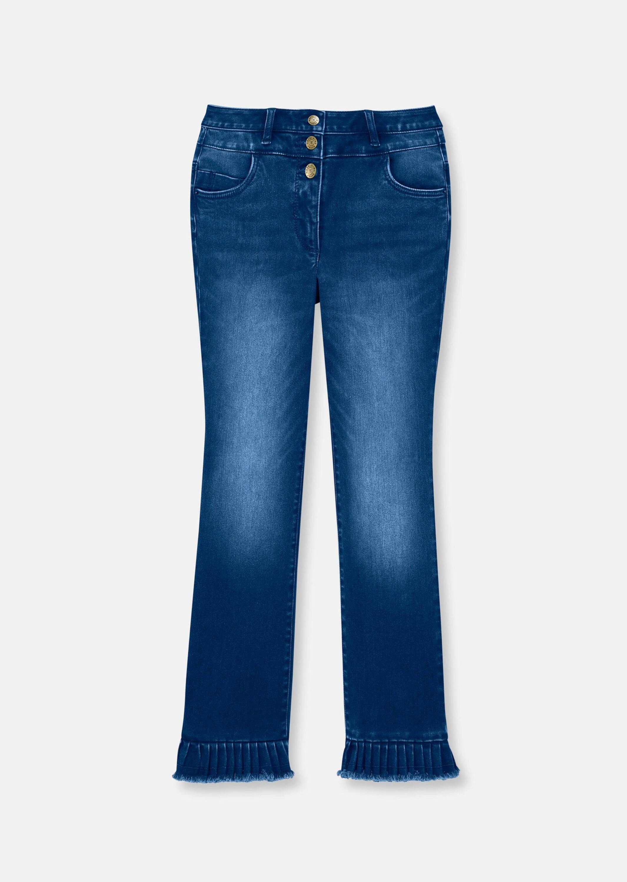 MADELEINE Gerade Jeans Jeans mit Plissee-Saum