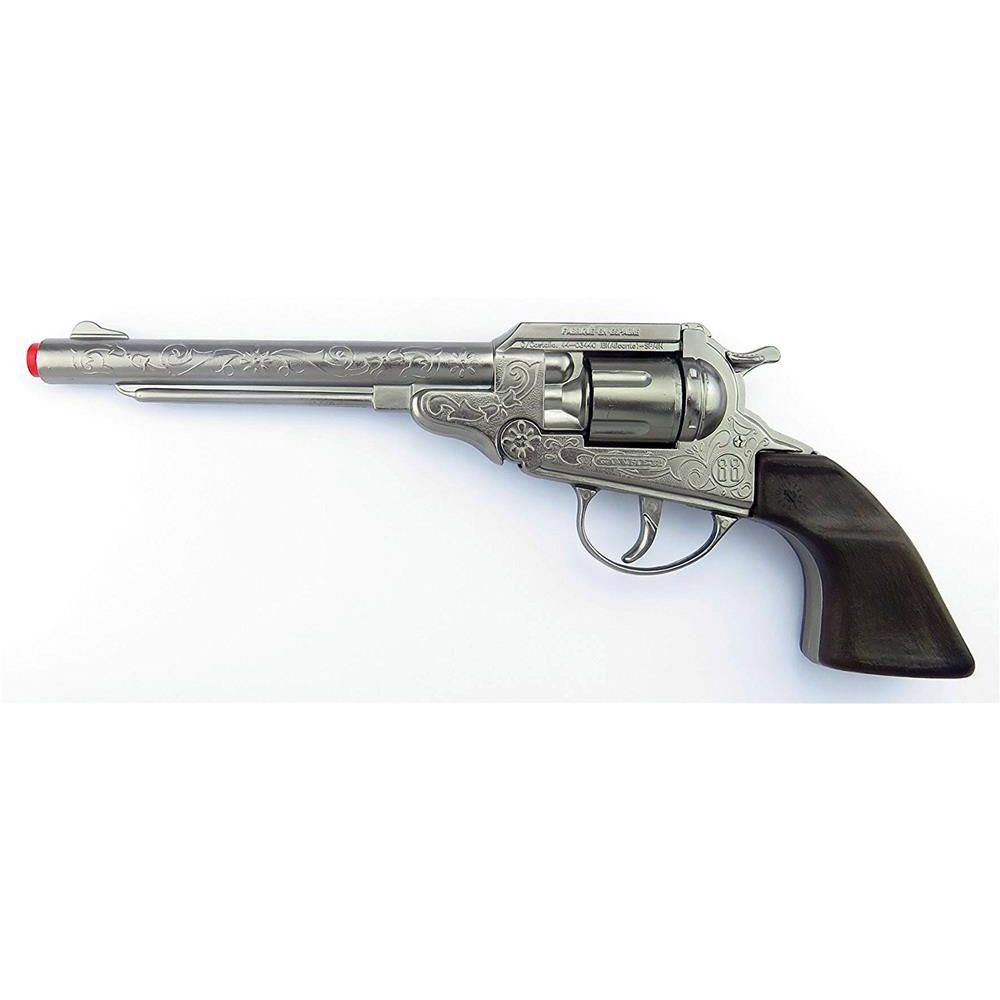 Gonher 12-Schuss Revolver Spielzeug – 16 Cm Kurzlauf, Antikfarben Aus Zink