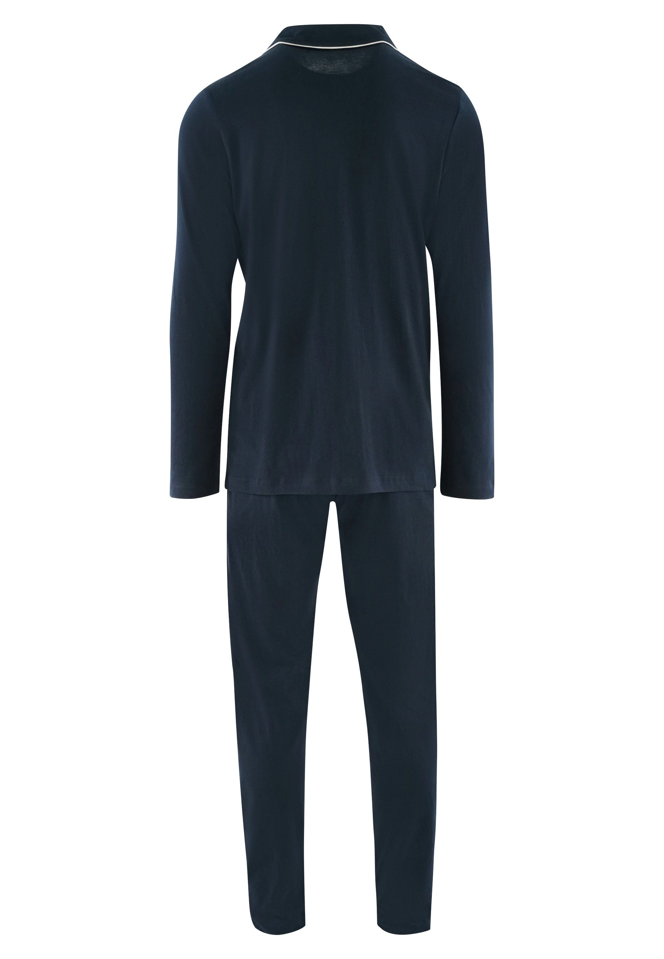 Wäsche/Bademode Nachtwäsche seidensticker Pyjama Basic (Set, 2 tlg) Pyjama lang - geknöpft - Baumwolle - Baumwolle - Oberteil mi