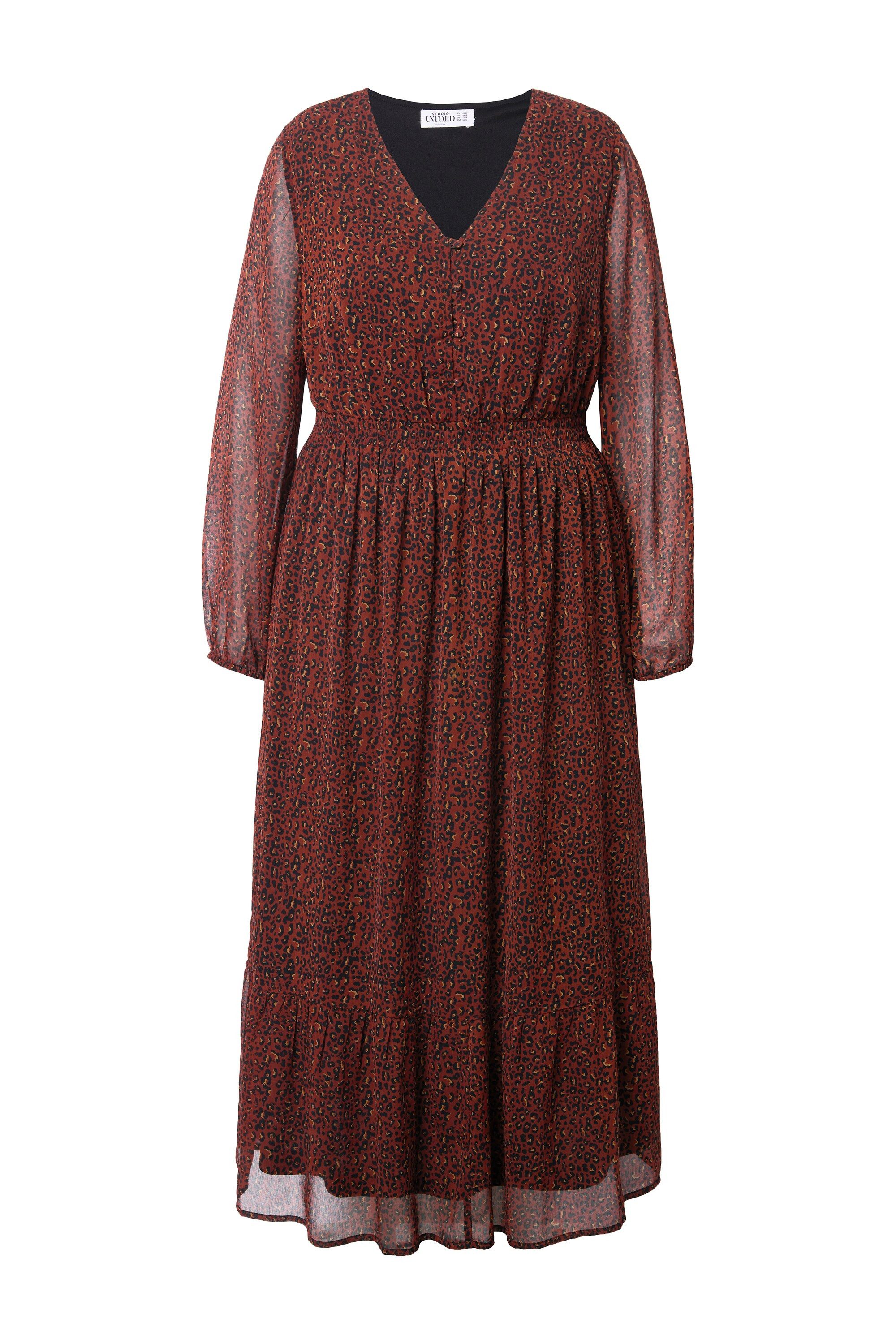 Studio Untold Maxikleid Leo-Maxikleid A-Line Leo Knopfleiste günstig online kaufen